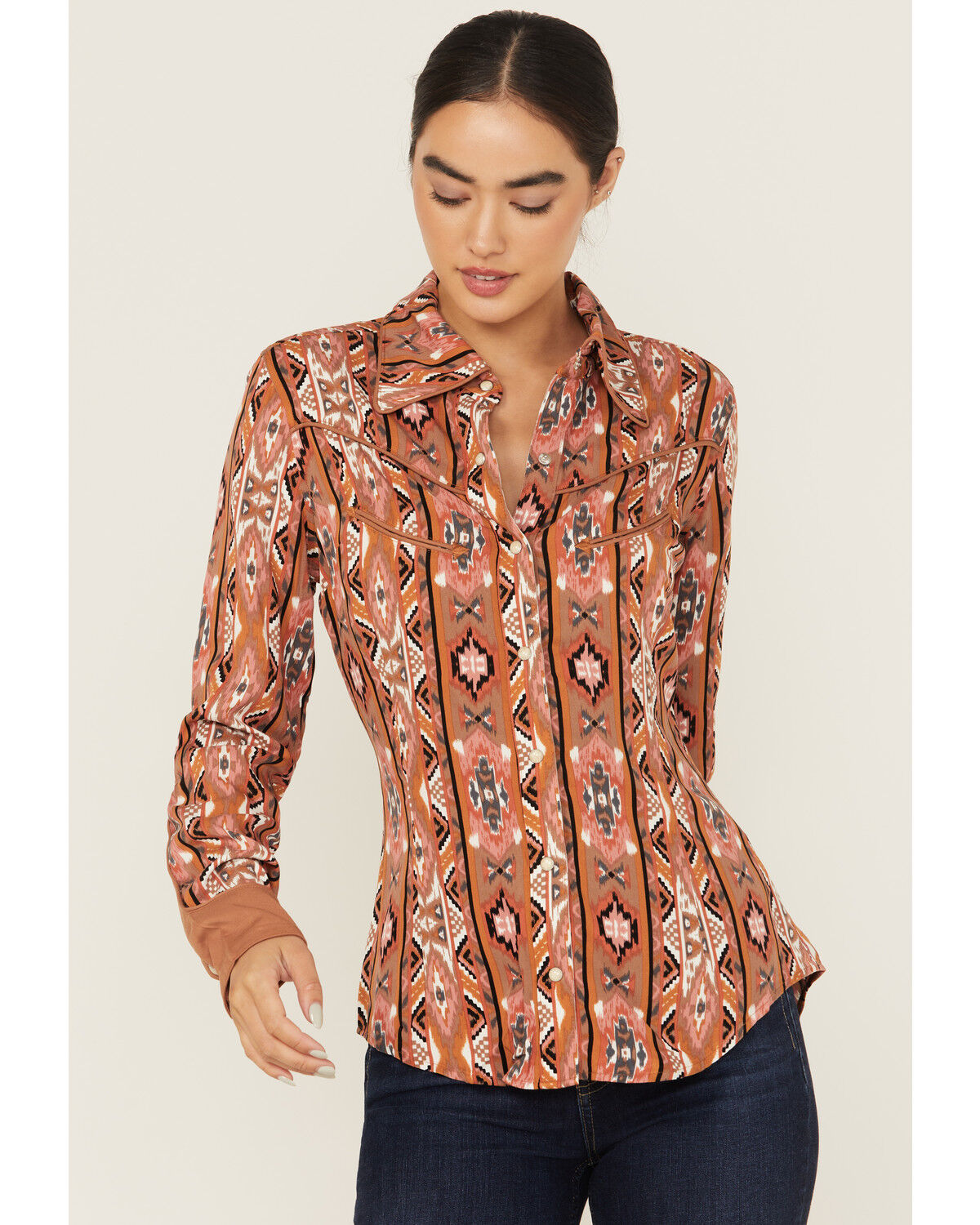 Women's Wrangler x Lainey Wilson Southwestern Print Long Sleeve Snap W