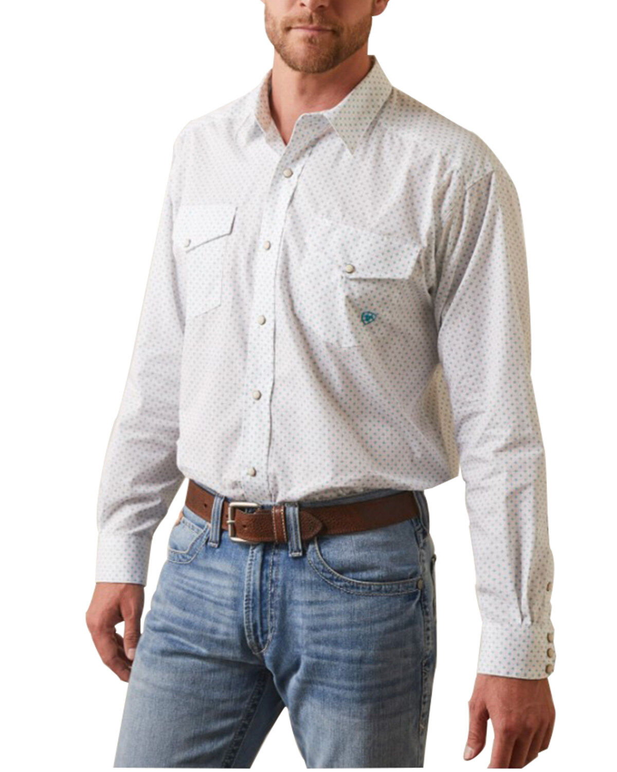 Men's Ariat Kaine Classic Fit Geo Print Long Sleeve Snap Western Shirt