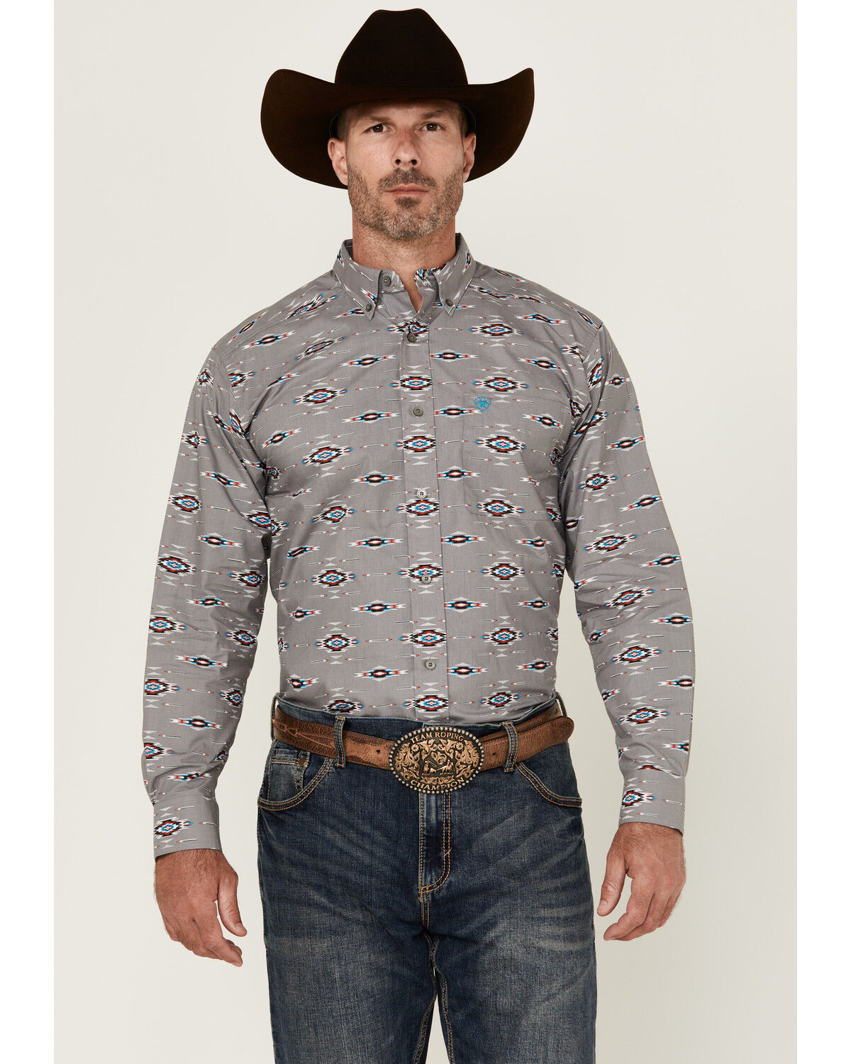 Men's Ariat Jarrod Southwestern Print Long Sleeve Button-Down Western