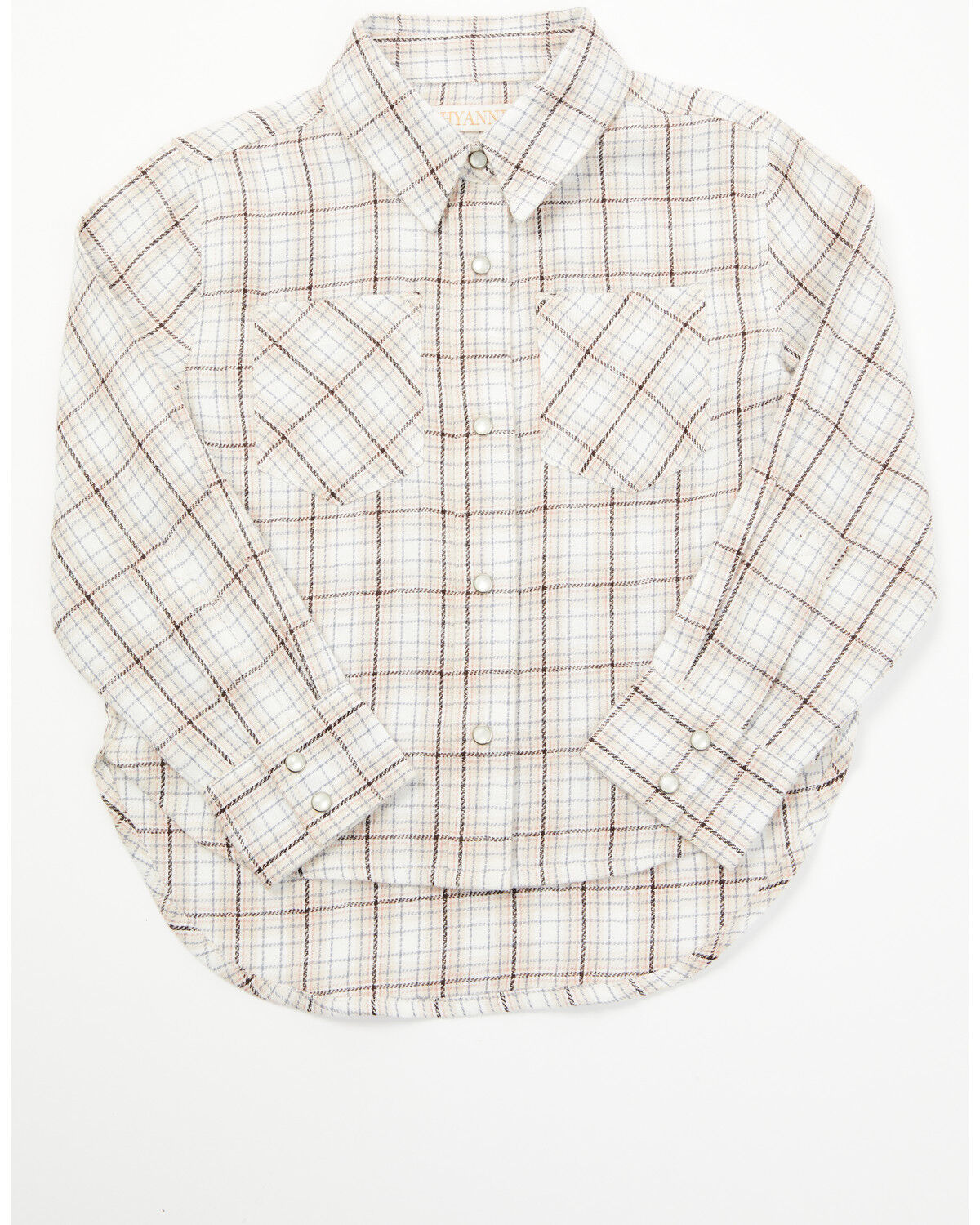 Girls' Shyanne Toddler Plaid Print Long Sleeve Snap Western Shirt
