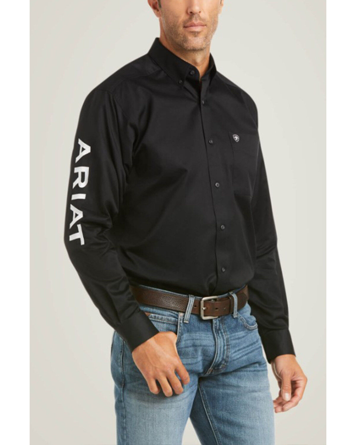 Men's Ariat Team Logo Twill Fitted Long Sleeve Button-Down Western Shi