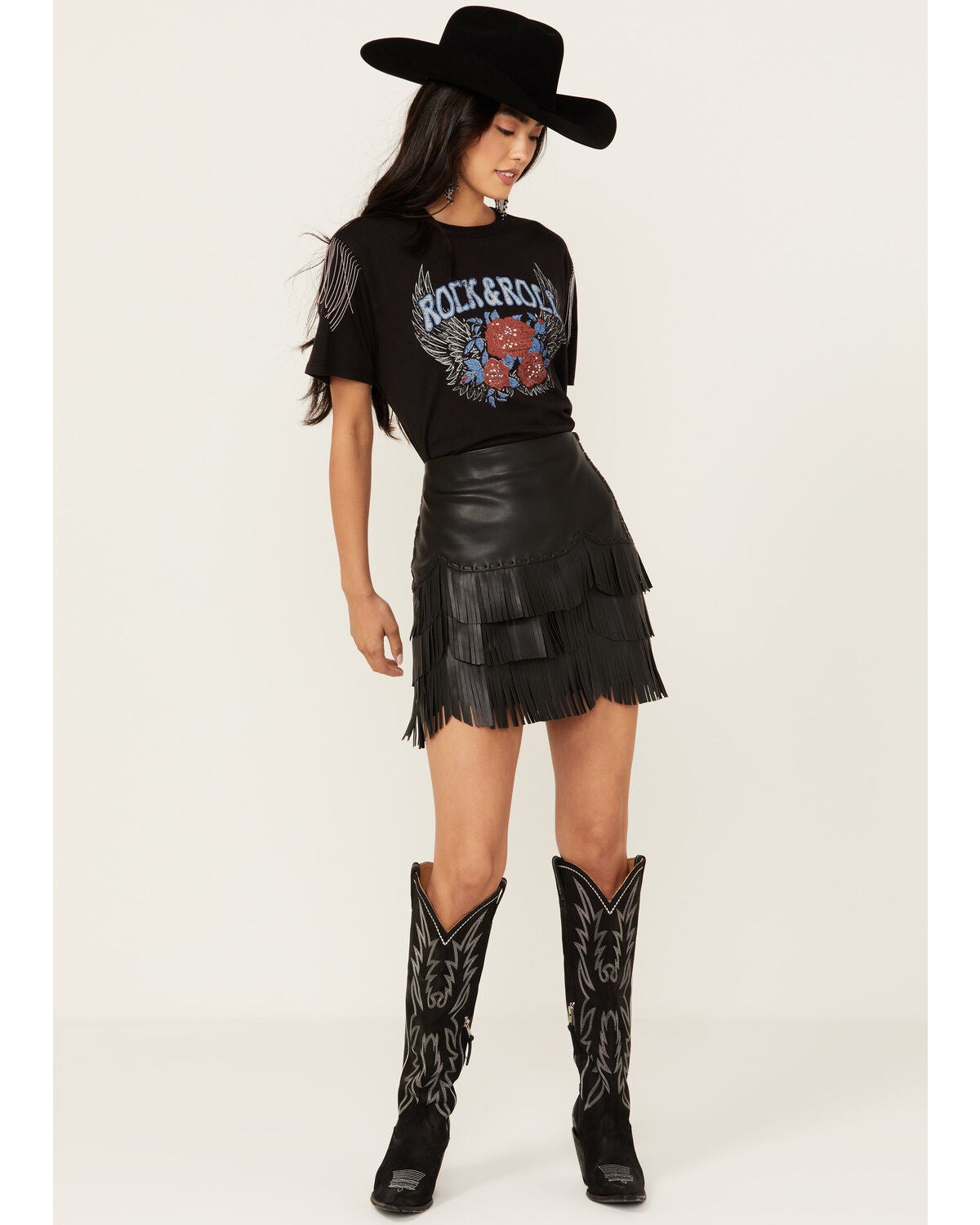 Women's Idyllwind Irene Fringe Faux Leather Skirt