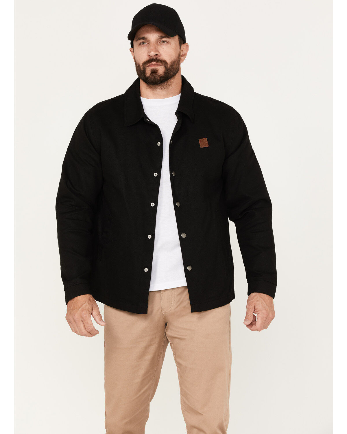 Men's Brixton Beta Coaches Solid Print Wind and Water Repellent Jacket