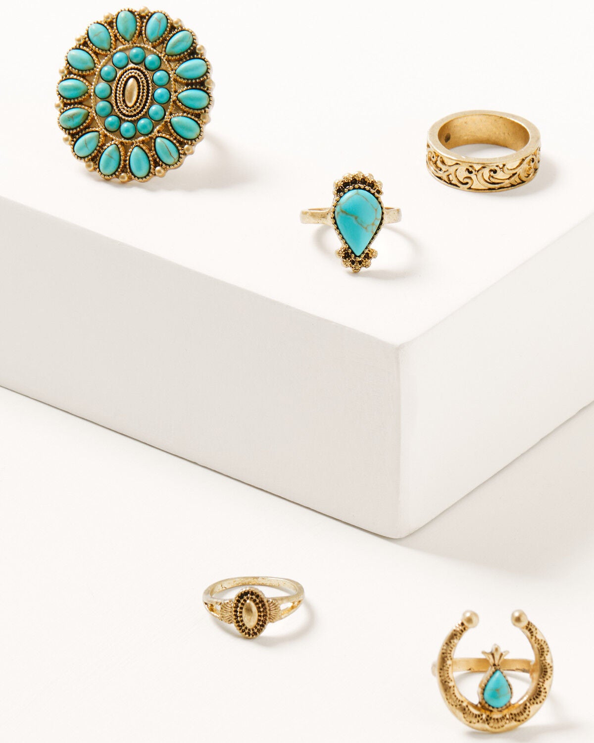 Women's Shyanne Summer Solstice Squash Blossom Ring Set - 5 Piece