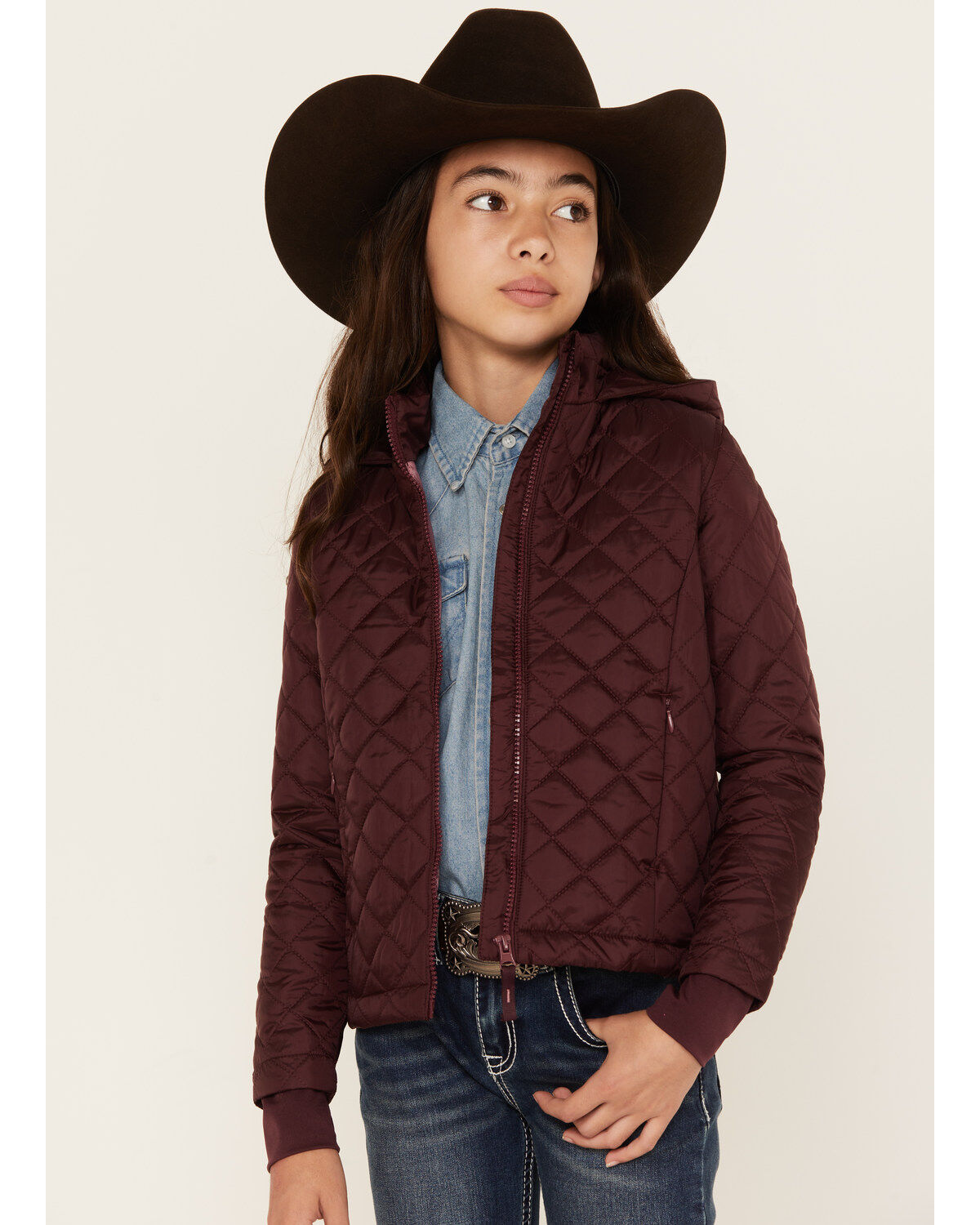 Shyanne Girl's Diamond Hooded Puffer Jacket