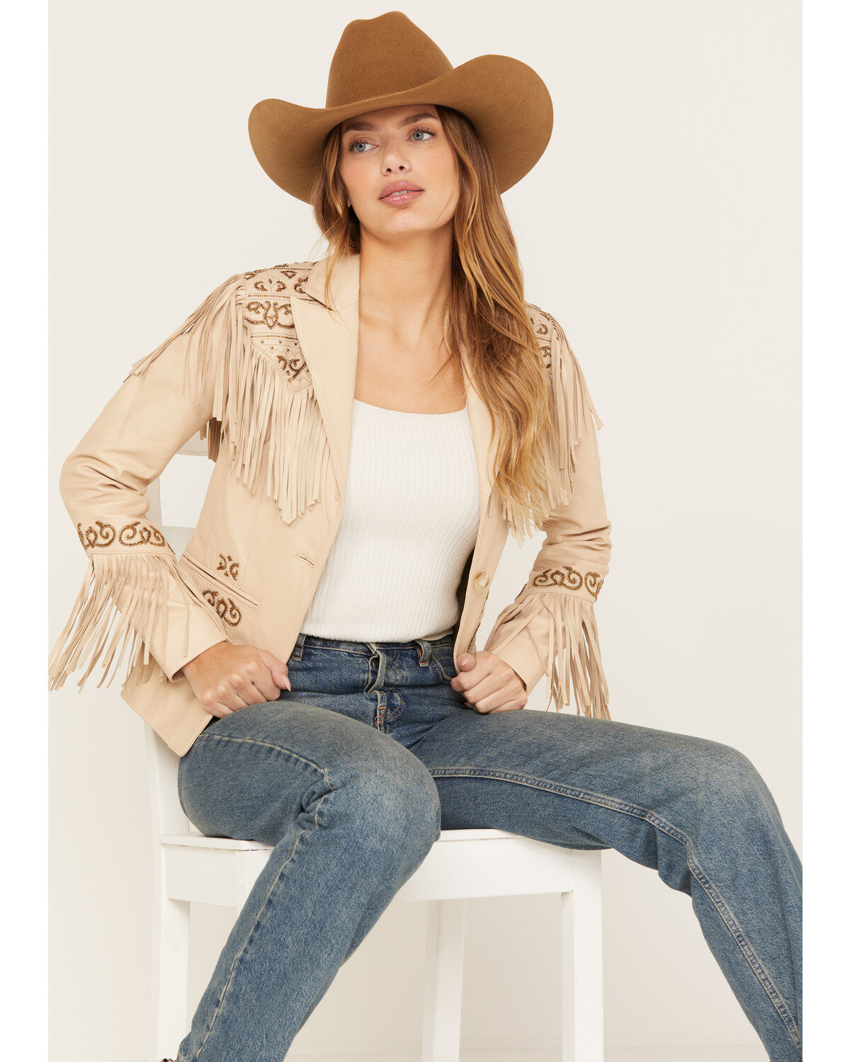 Women's Shyanne Fringe Embellished Leather Blazer