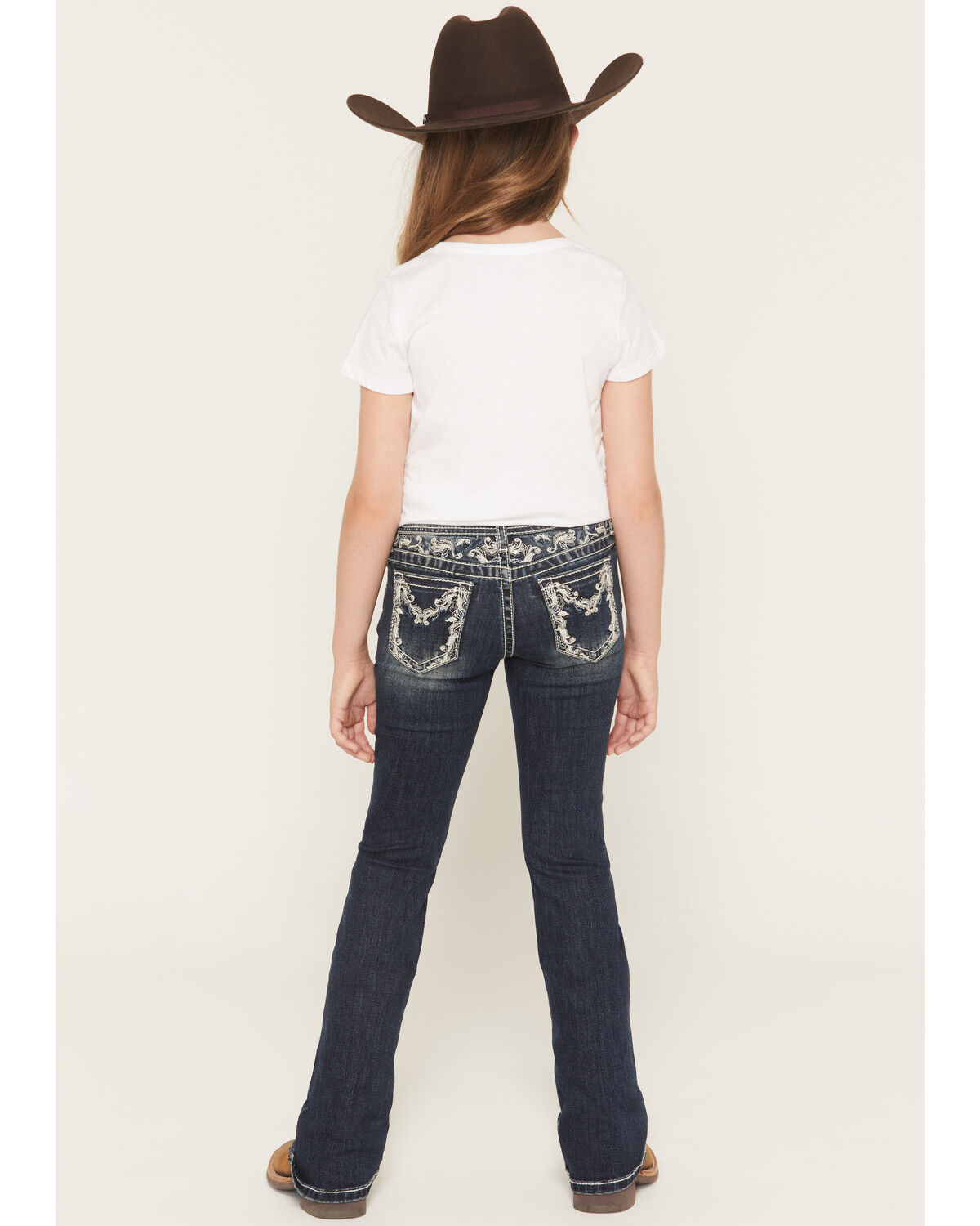 Girls' Grace in LA Embroidered Bootcut Stretch Denim Jeans