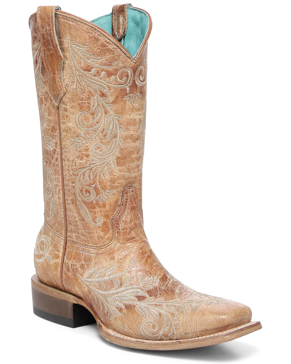 Girls' Corral Embroidered Western Boots - Broad Square Toe