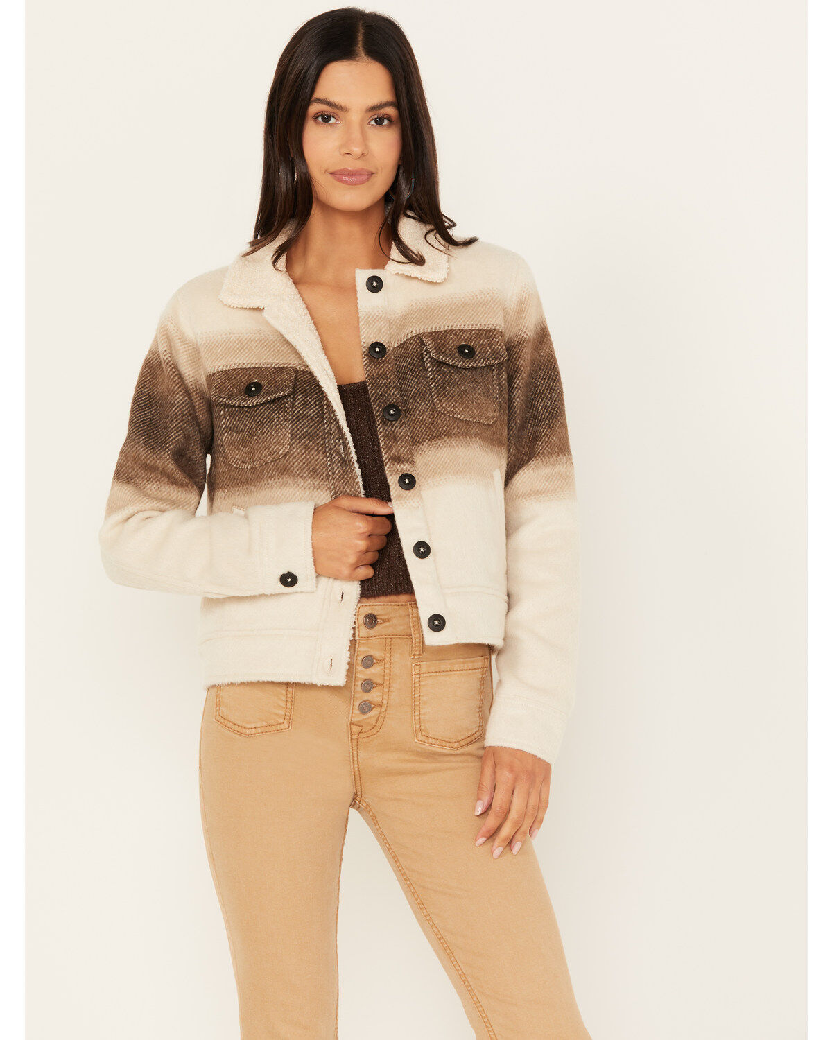 Women's Rock & Roll Denim Ombre Sherpa Jacket
