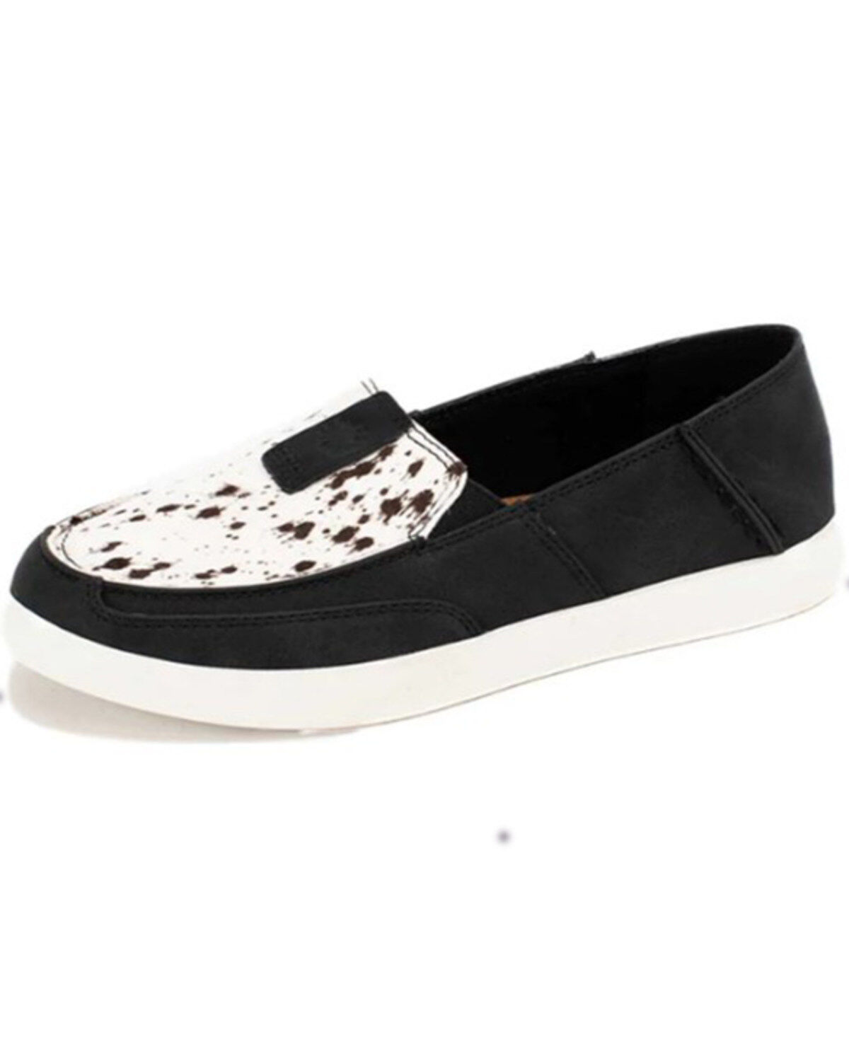 Women's Yellow Box Olevia Cow Print Slip-On Shoe - Moc Toe