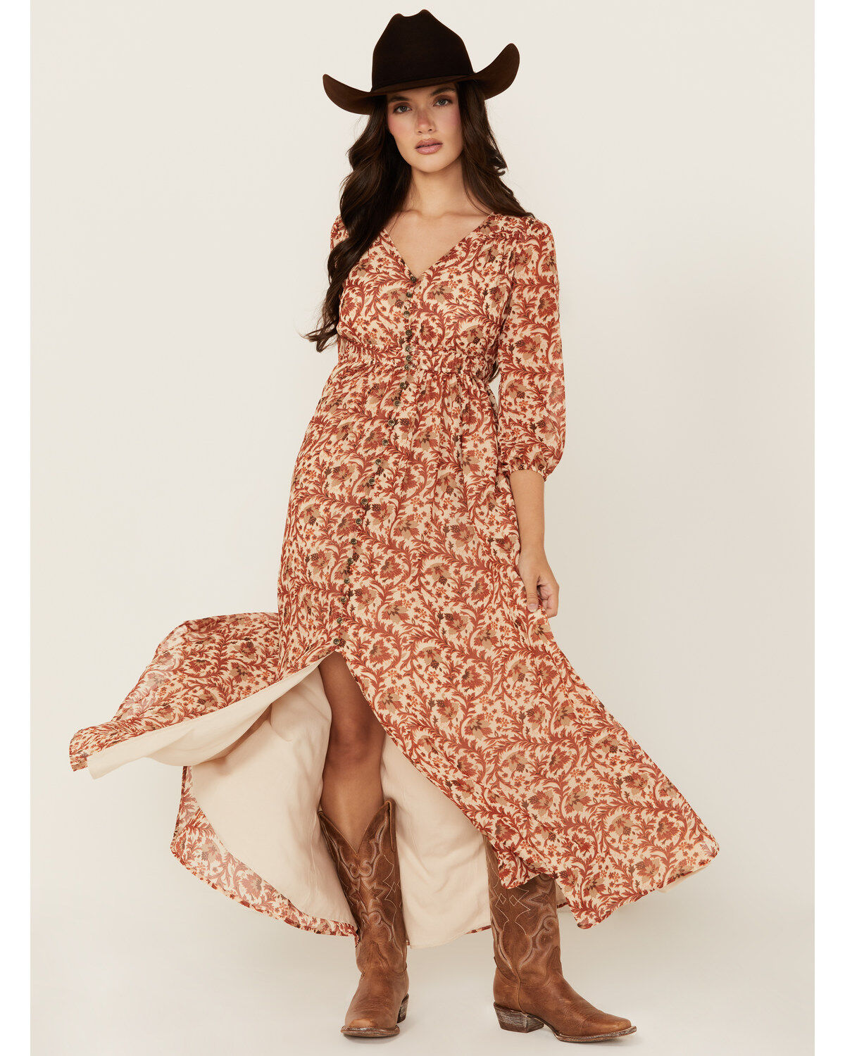 Women's Shyanne Chiffon Floral Print Maxi Dress