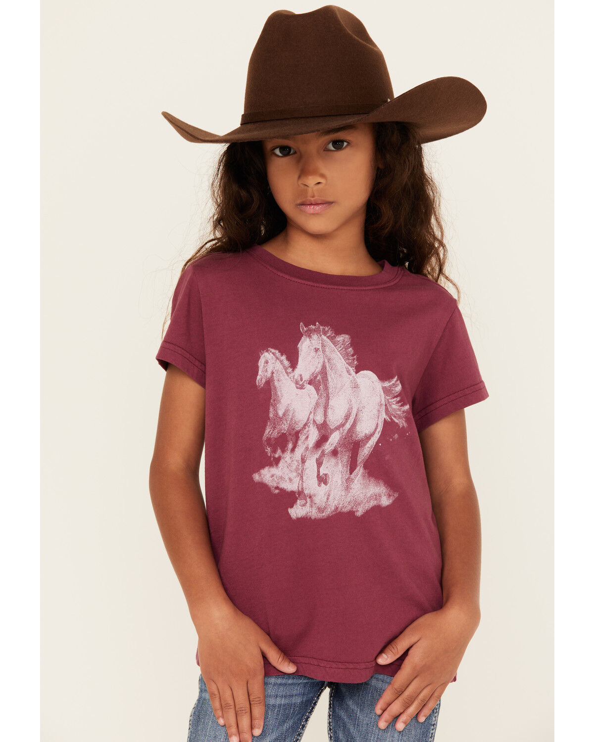 Girls' Shyanne Running Horses Short Sleeve Graphic Tee