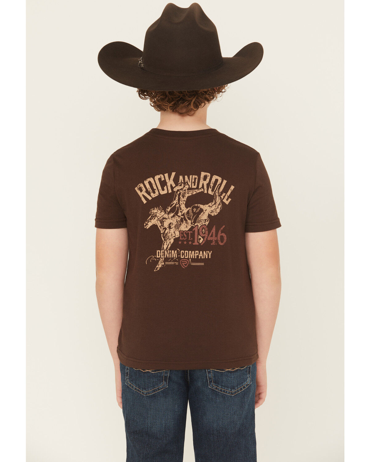 Boys' Rock & Roll Denim Bronco Rider Short Sleeve Graphic T-Shirt