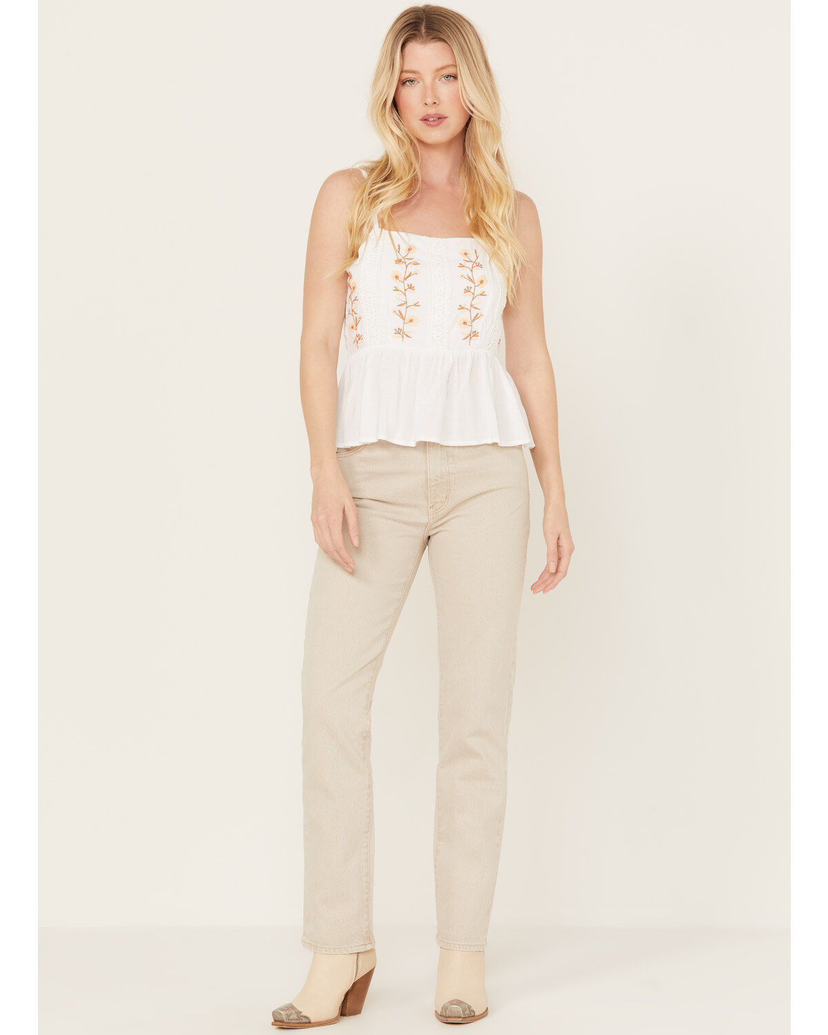 Women's Patrons of Peace Anna Floral Embroidered Cami Top