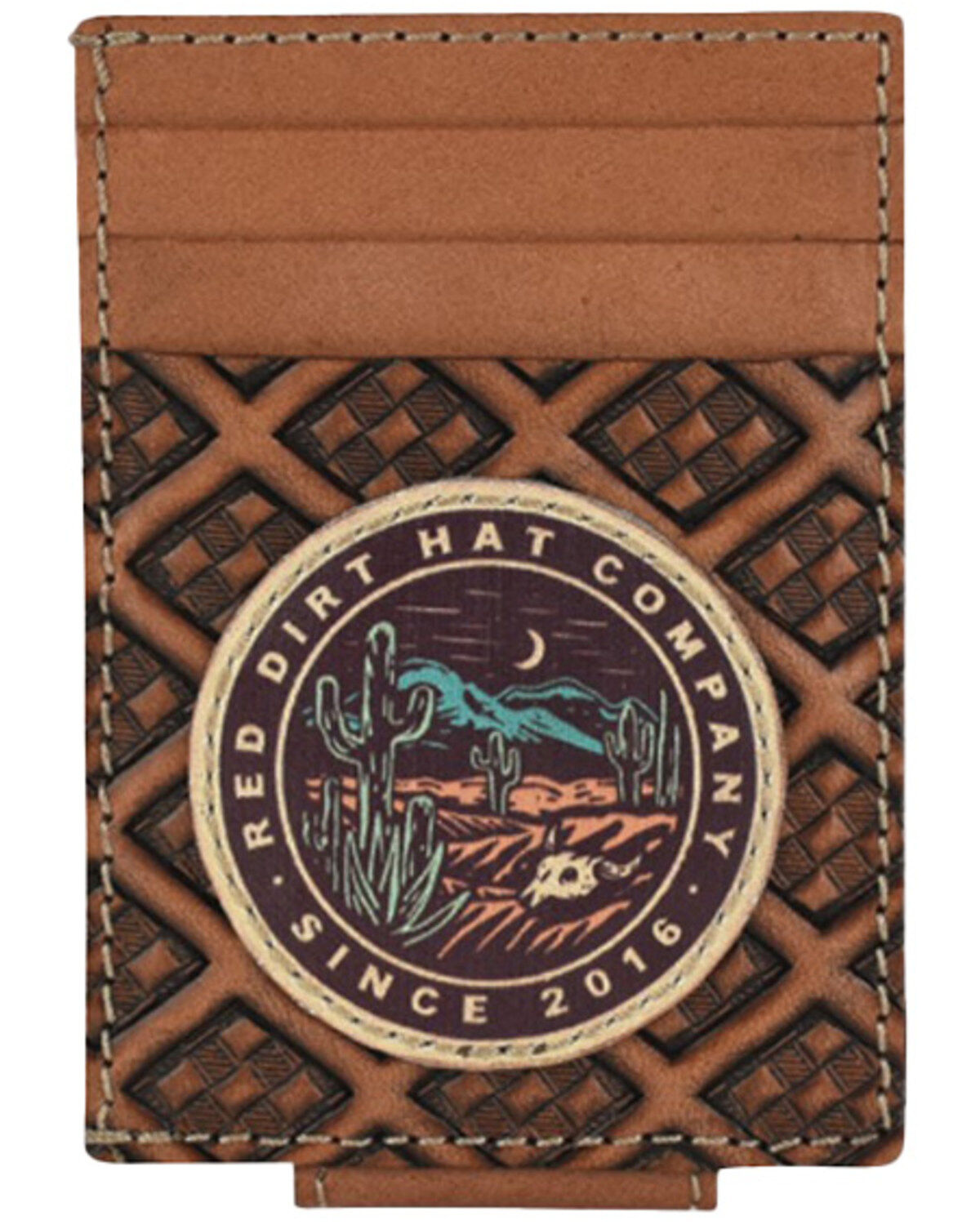 Men's Red Dirt Hat Card Case with Magnetic Clip