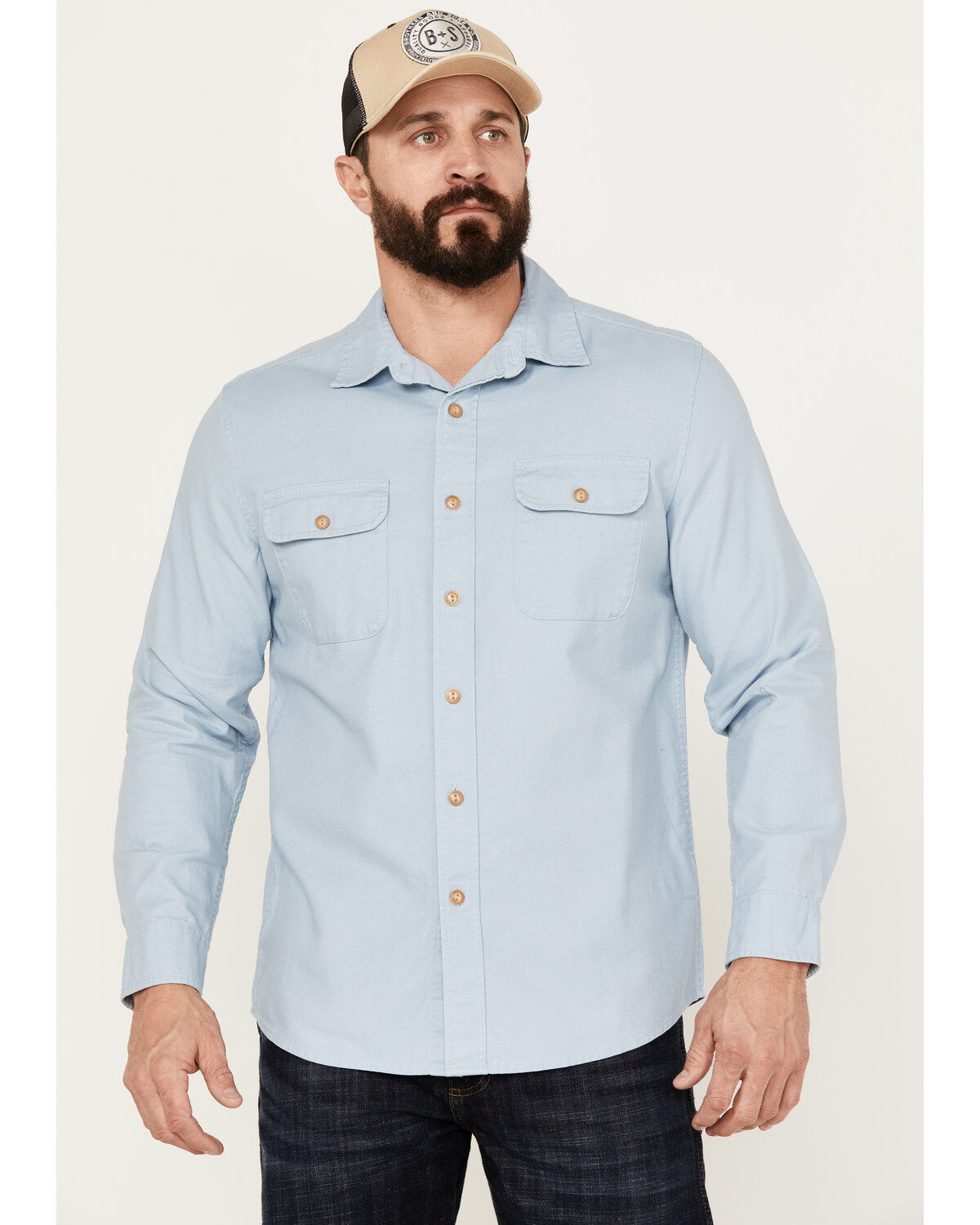 Men's Pendleton Beach Shack Solid Long Sleeve Button-Down Western Shir