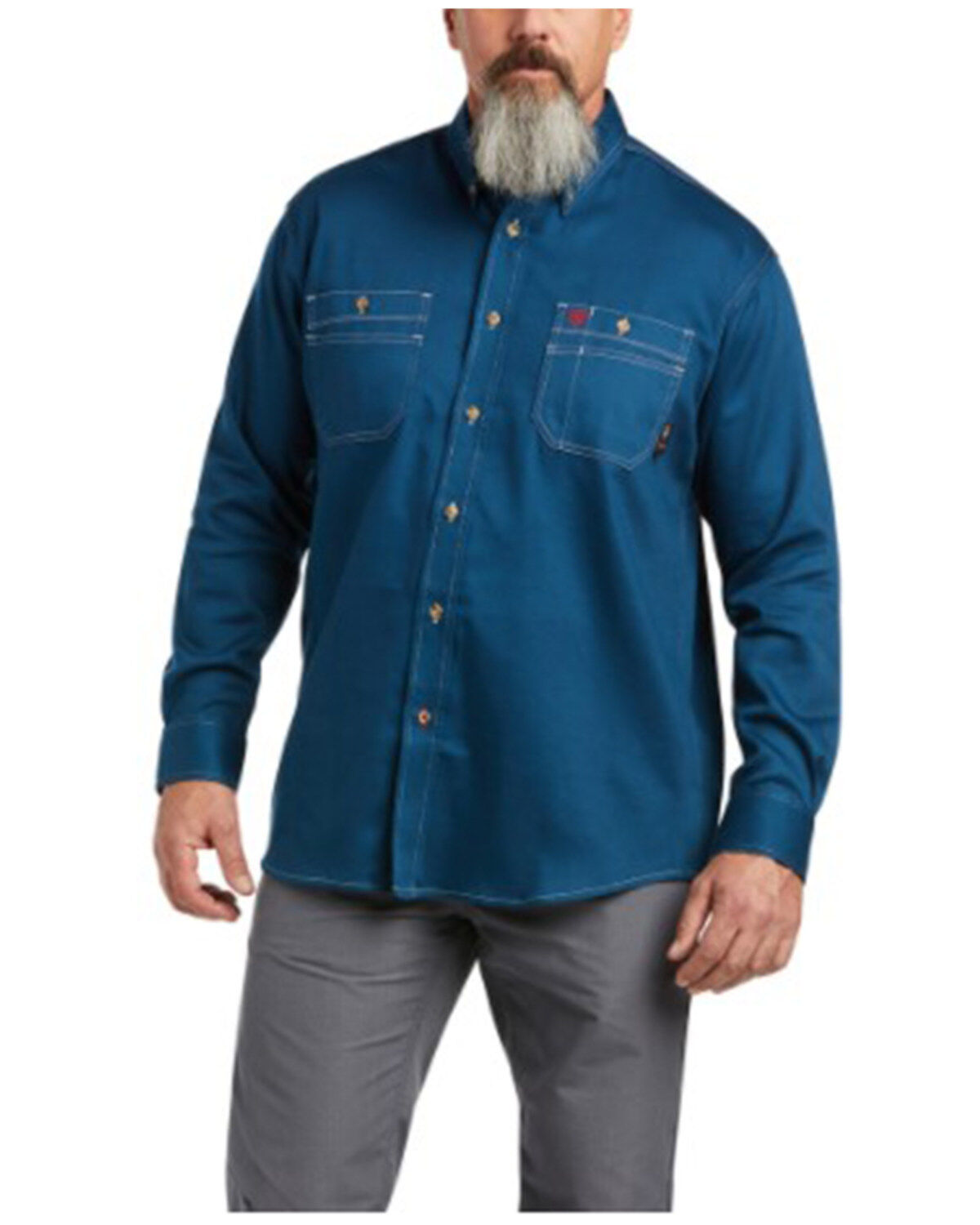 Men's Ariat FR Skyfall Solid Long Sleeve Button Down Work Shirt