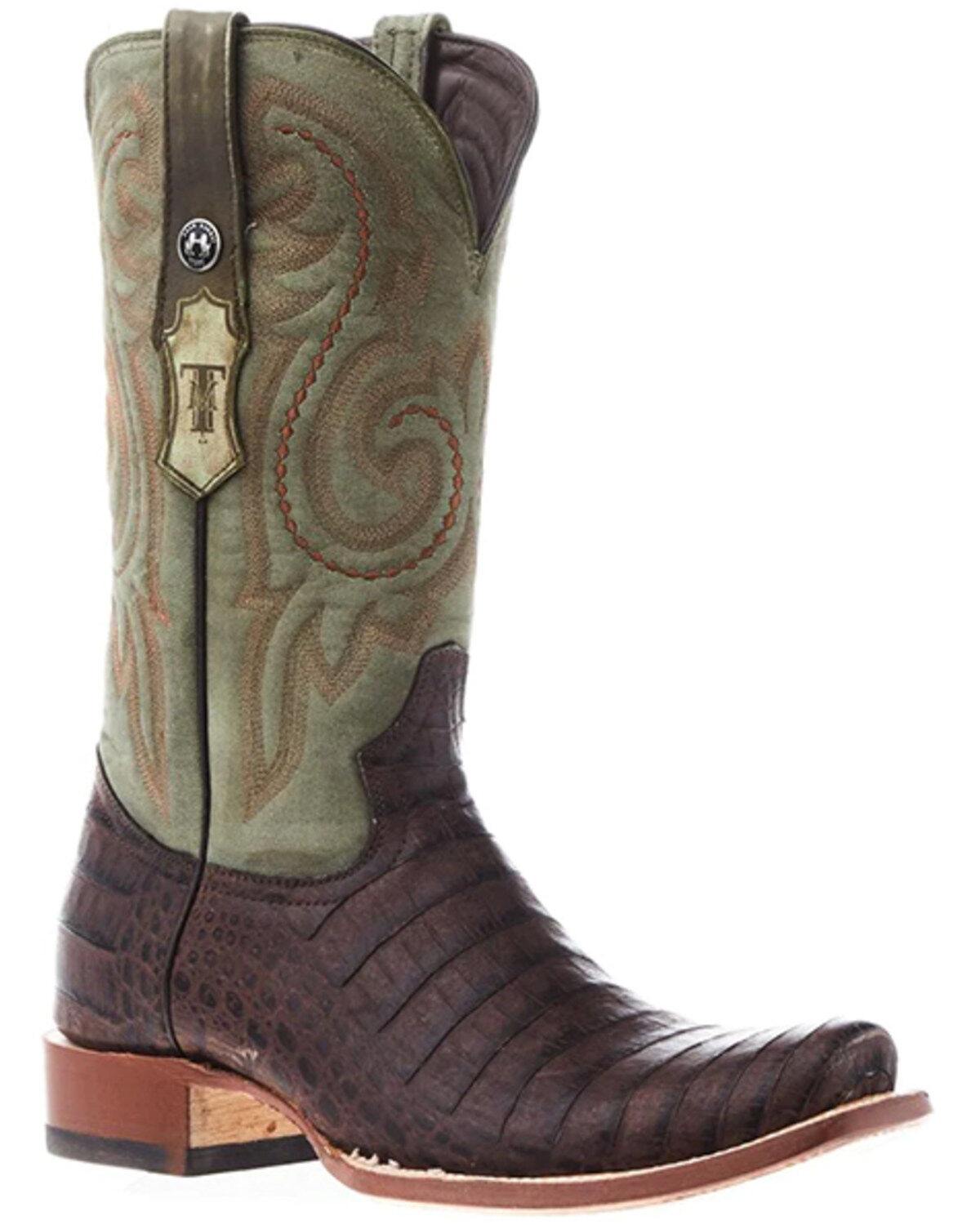 Men's Tanner Mark Caiman Belly Print Western Boots - Square Toe