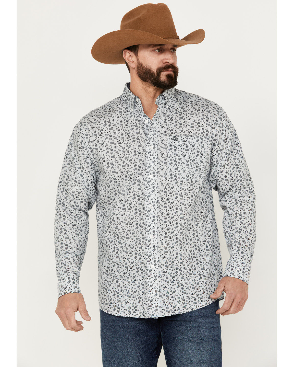 Men's Ariat Fortune Classic Fit Button Down Long Sleeve Western Shirt