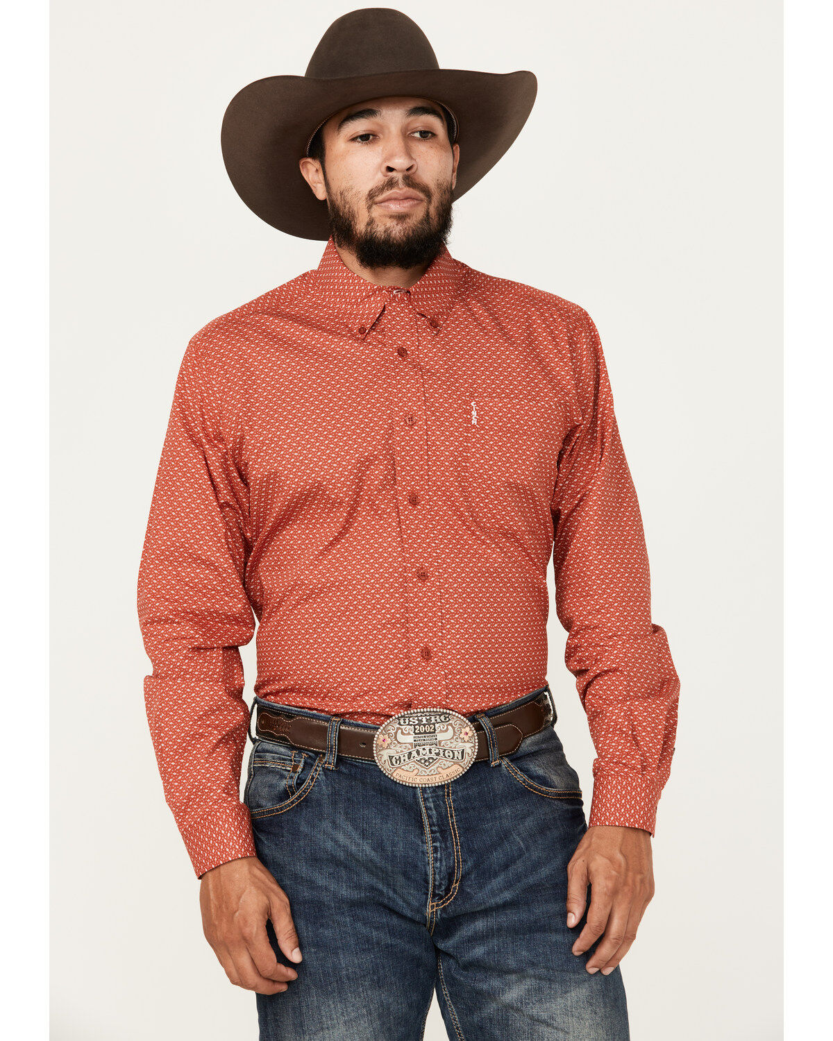 Men's Cinch Geo Print Long Sleeve Button-Down Western Shirt