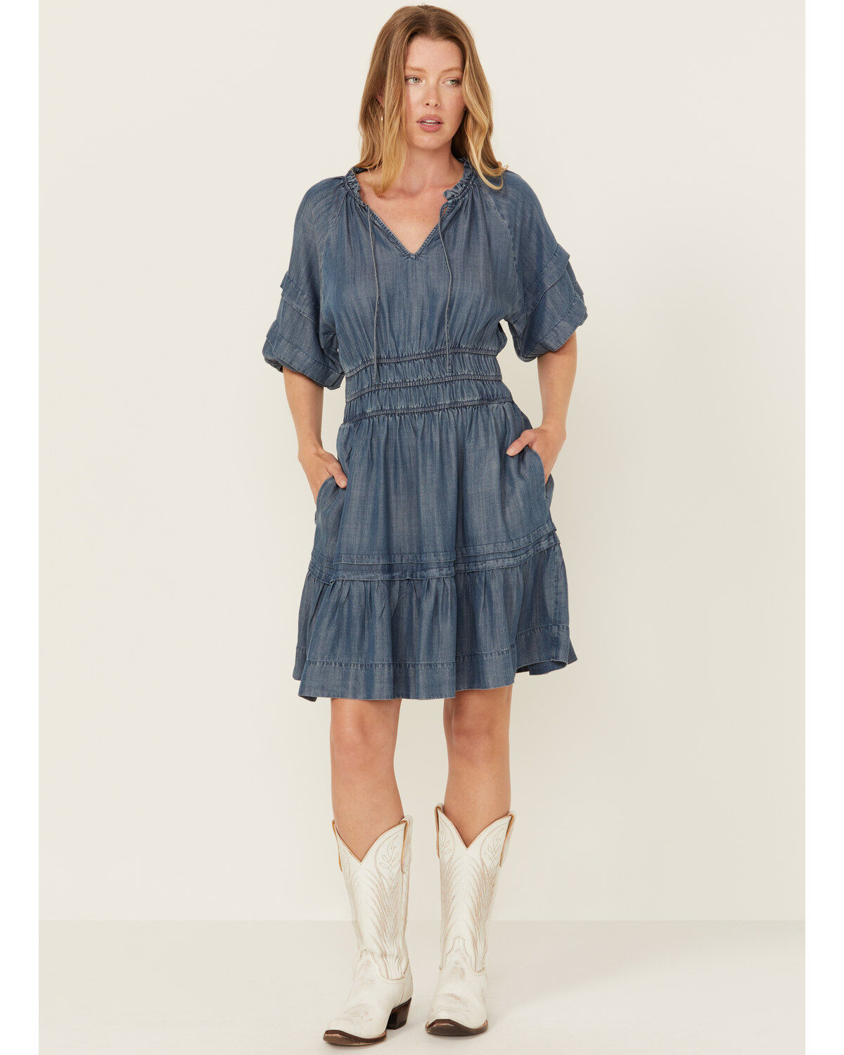 Women's Velvet Heart Tencel Short Sleeve Mini Dress
