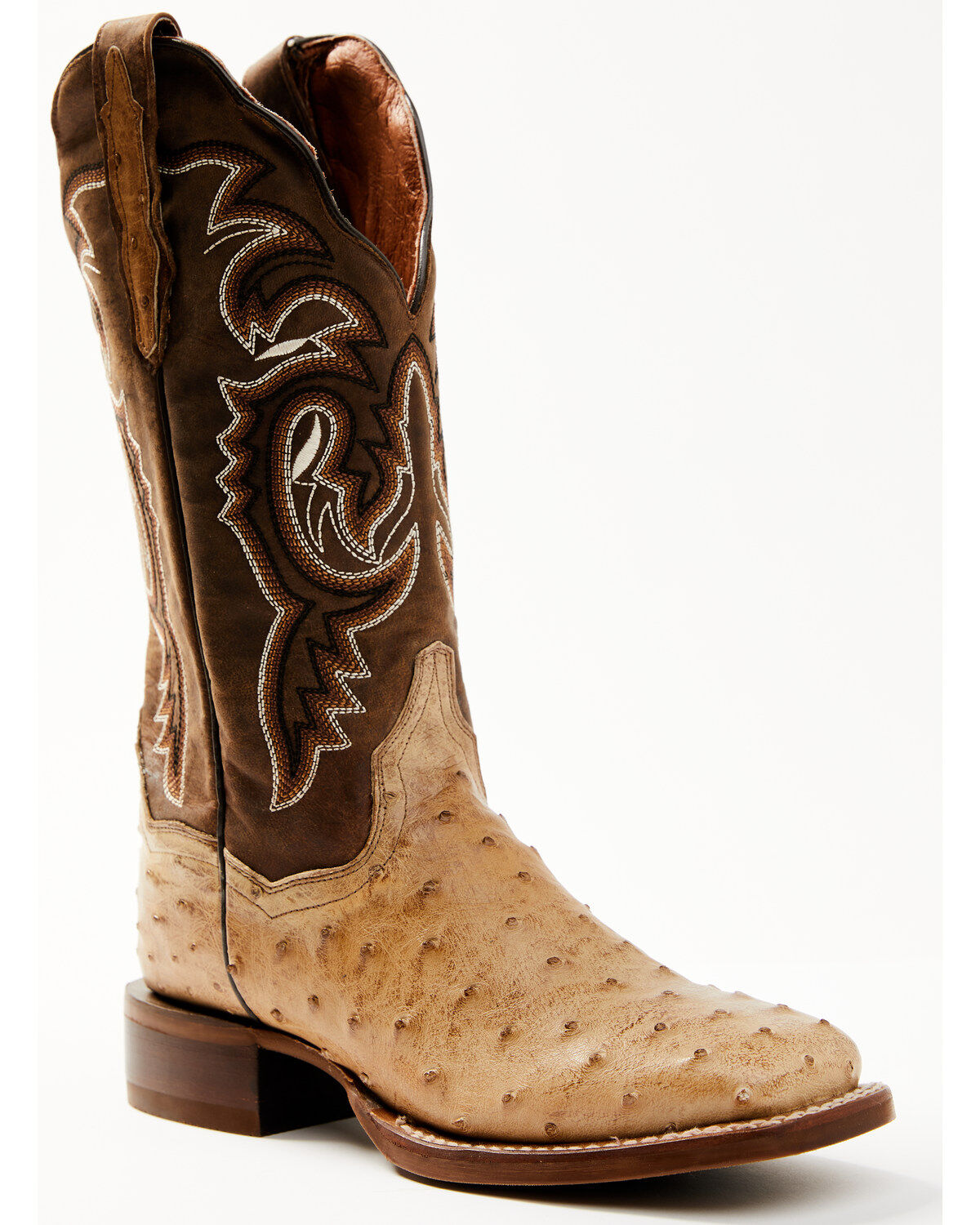 Women's Dan Post Exotic Full Quill Ostrich Western Boots - Broad Squar