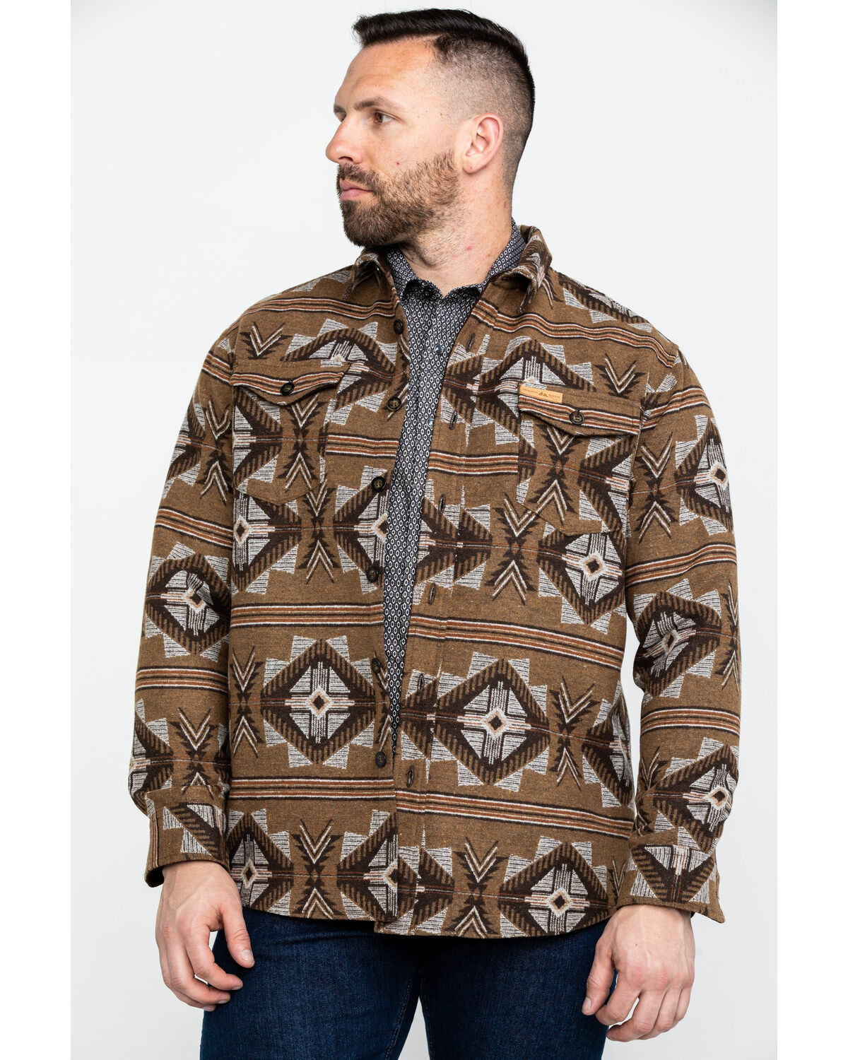 Men's Powder River Outfitters Southwestern Jacquard Shirt Jacket