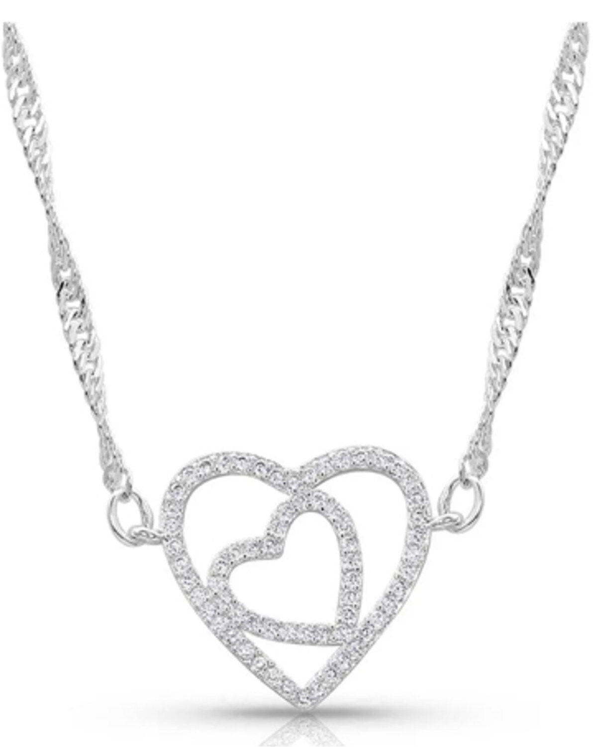 Women's Montana Silversmiths Double Open Heart Split Necklace