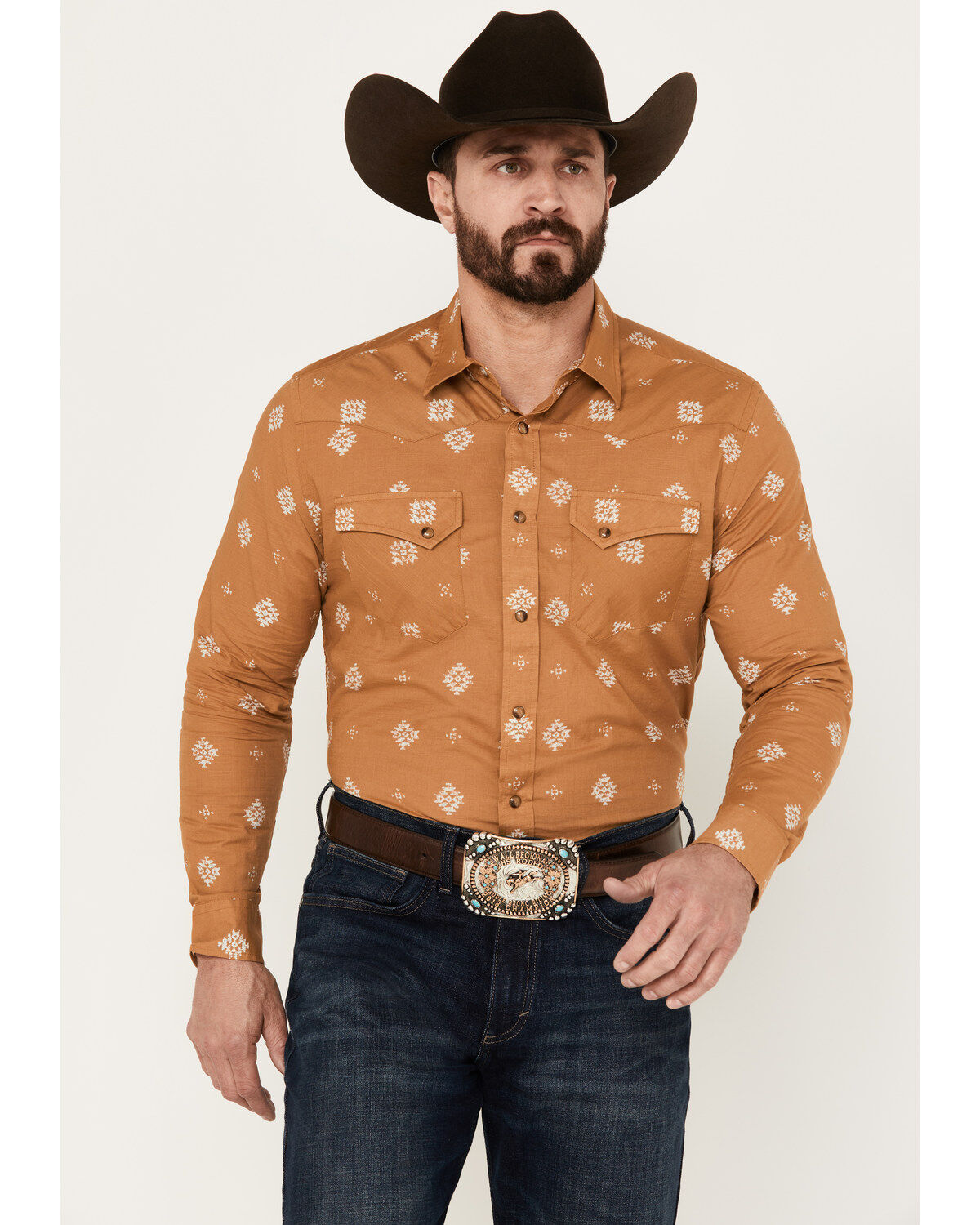 Men's Pendleton Laramie Diamond Print Long Sleeve Western Snap Shirt