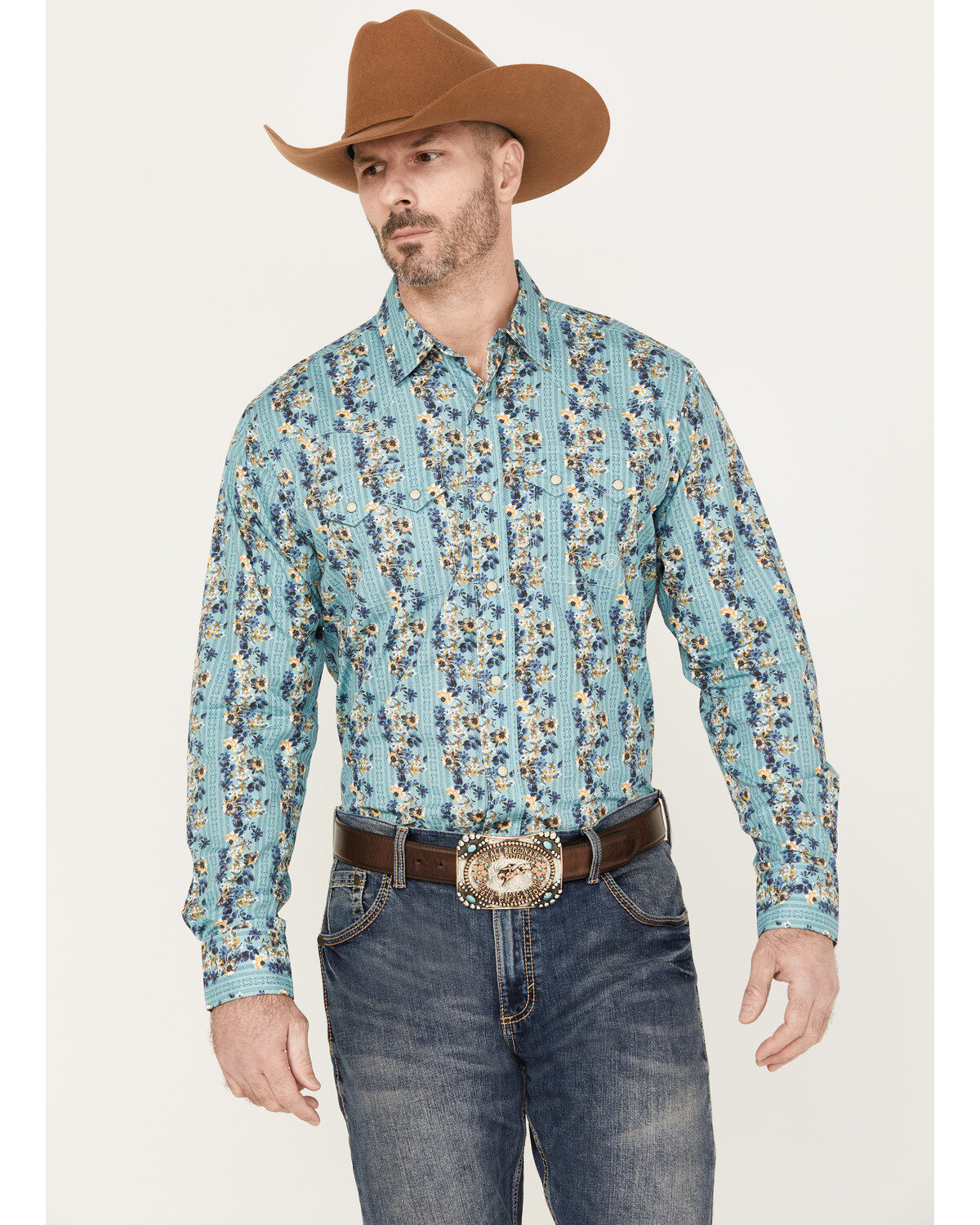 Men's Ariat Hains Retro Fit Snap Long Sleeve Western Shirt