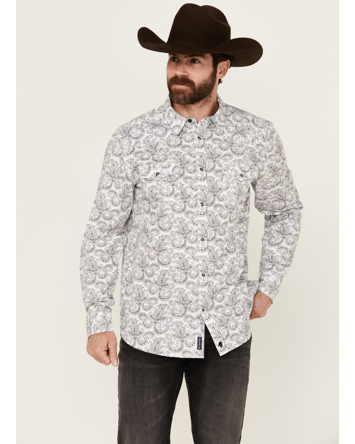 Men's Moonshine Spirit Empire Paisley Print Long Sleeve Snap Western S