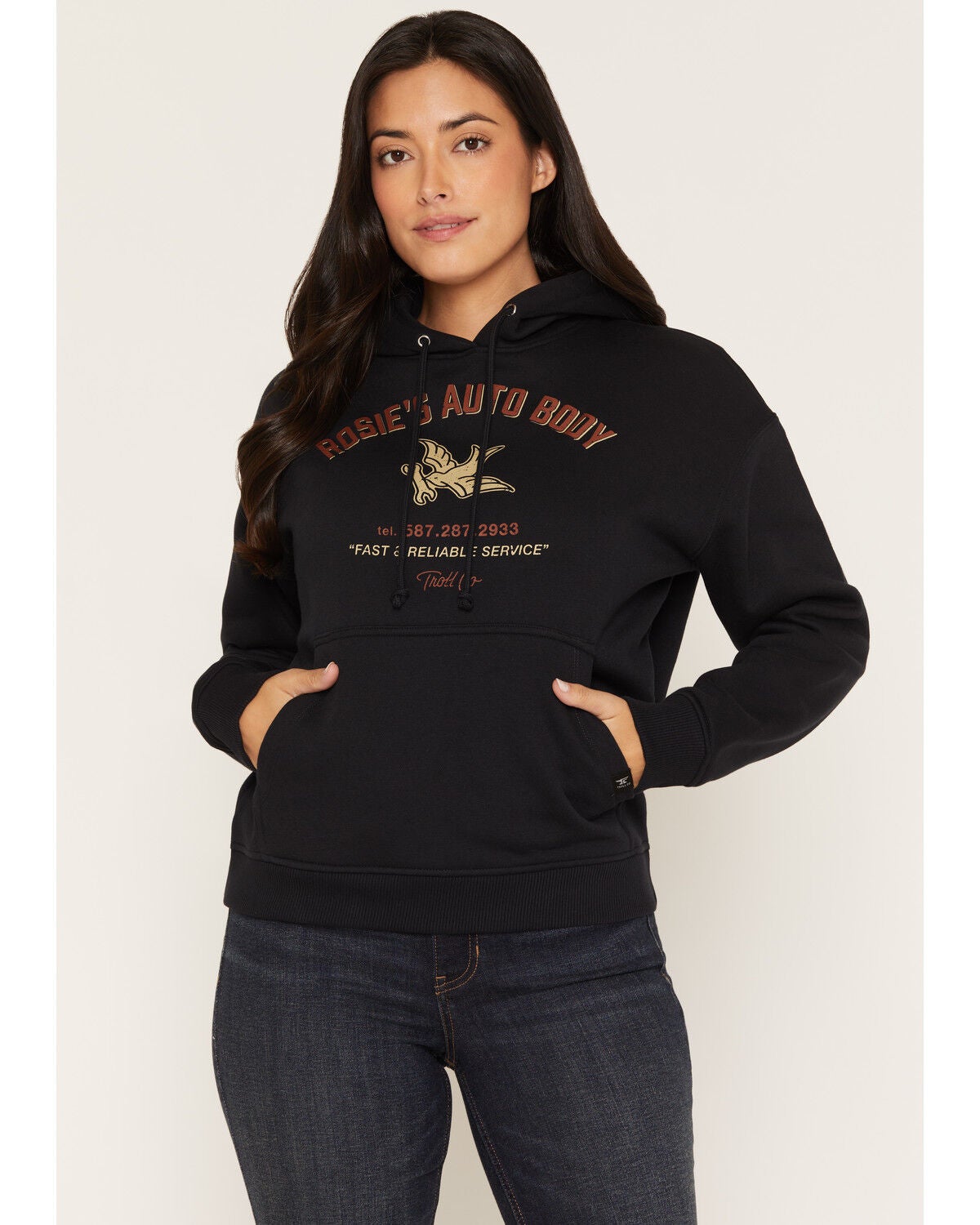 Women's Troll Co Rosie's Auto Body Shop Graphic Hoodie