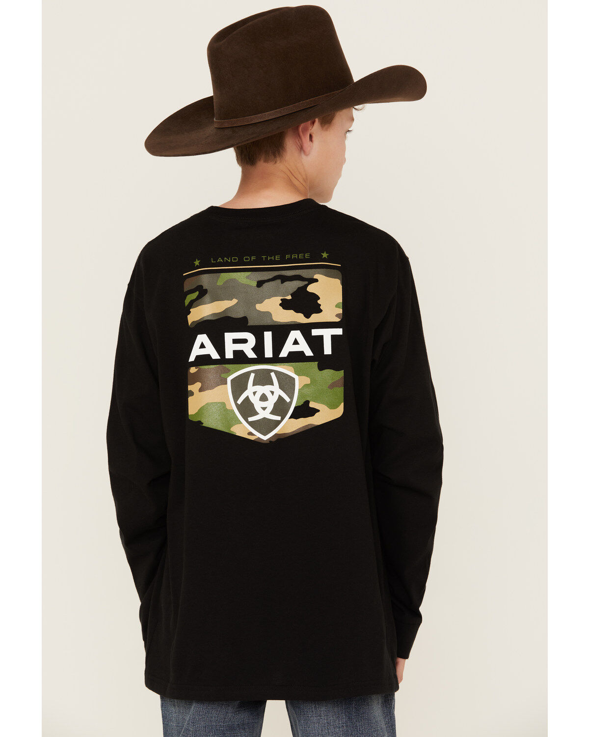 Boys' Ariat Camo Logo Long Sleeve Graphic T-Shirt