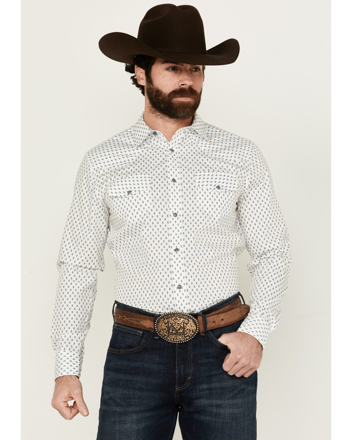 Men's Gibson Polka Geo Print Long Sleeve Snap Western Shirt