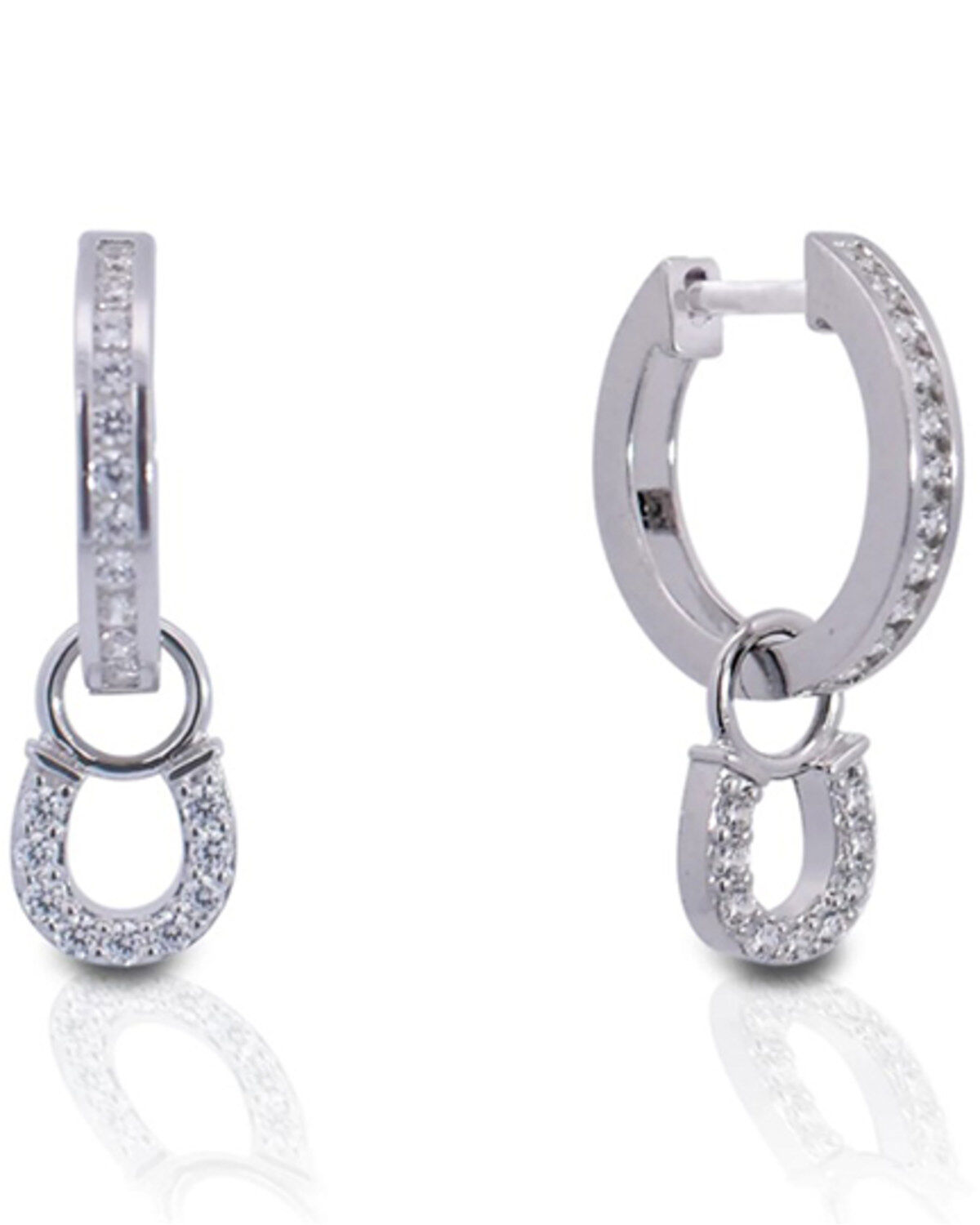 Women's Kelly Herd Sterling Silver Hanging Horseshoe Earrings