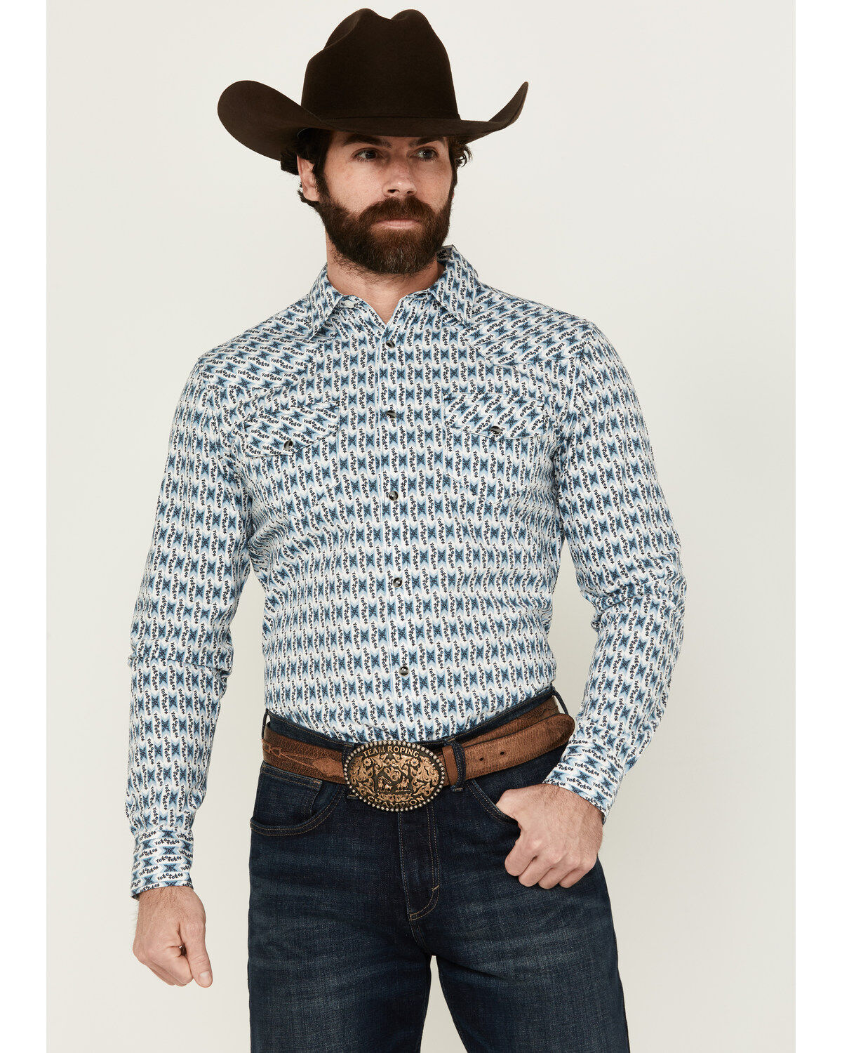 Men's Gibson Stevenson Floral Print Long Sleeve Snap Western Shirt