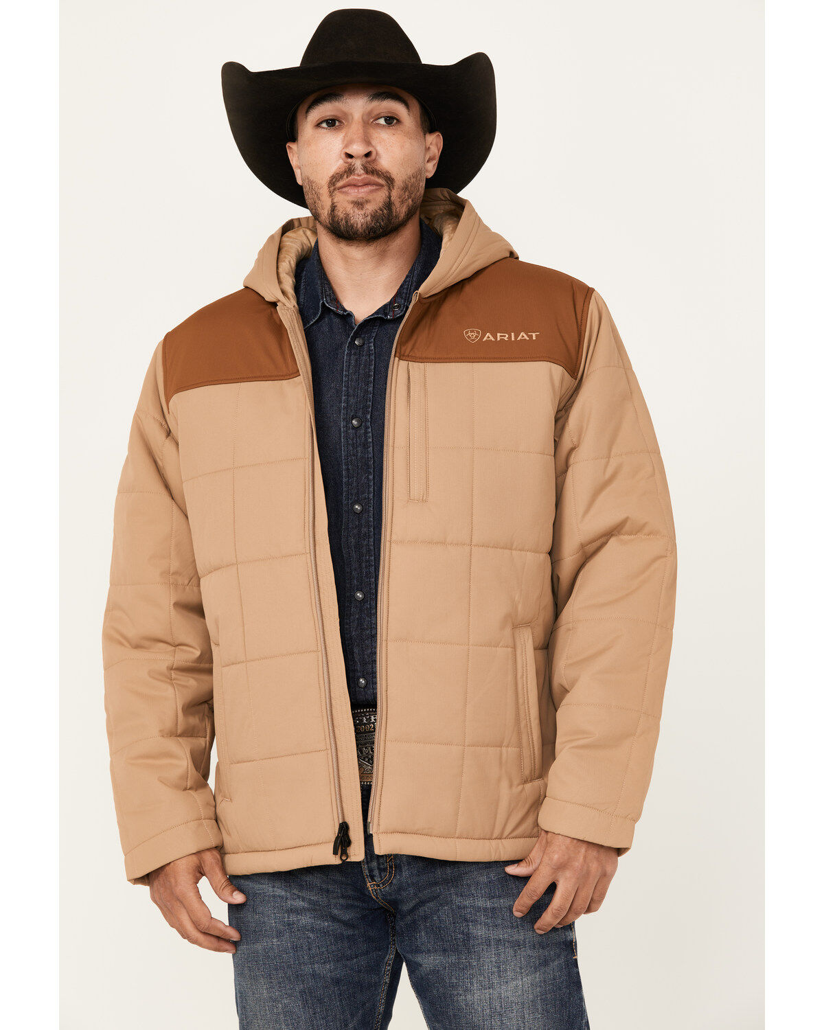 Men's Ariat Color Block Insulated Hooded Jacket