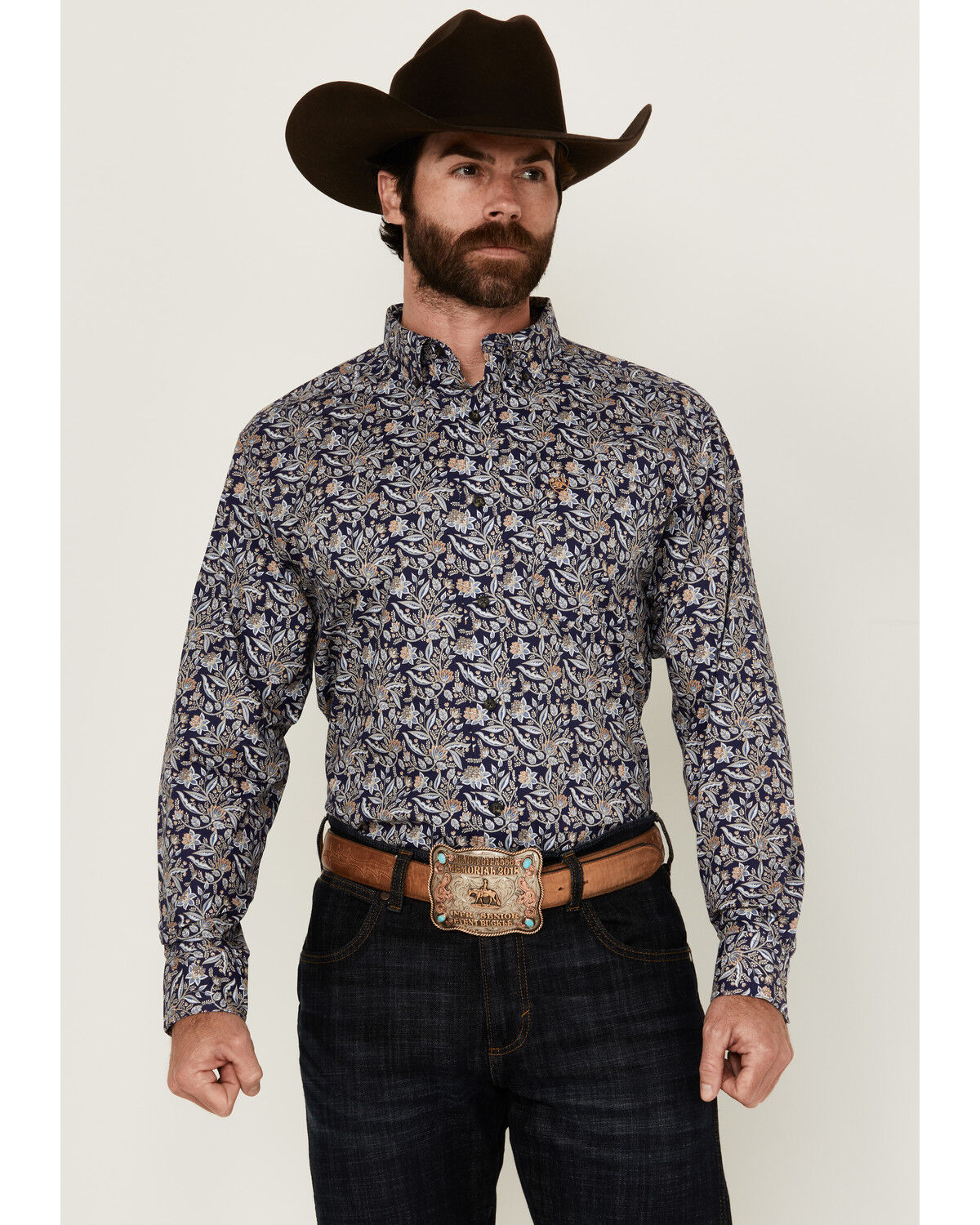 Men's Ariat Creighton Paisley Print Long Sleeve Button-Down Western Sh