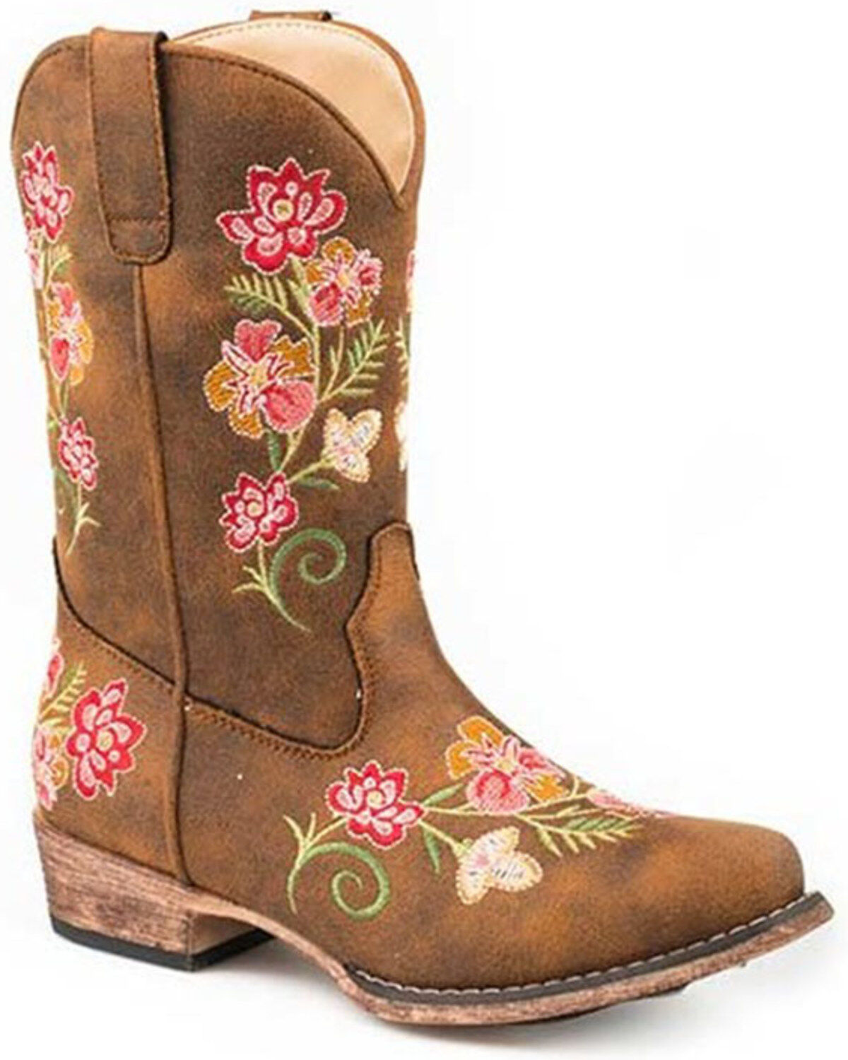 Girls' Roper Juliet Vintage Faux Leather Embroidered Western Boot - Sn