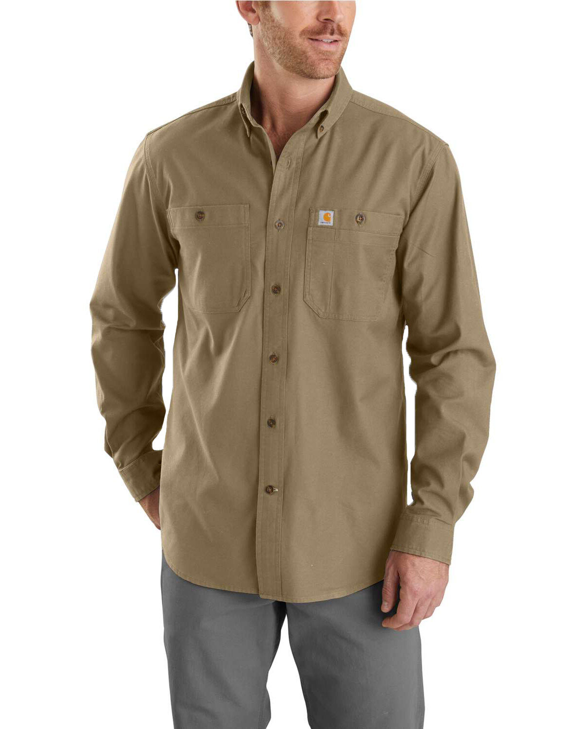 Men's Carhartt Rugged Flex Rigby Long Sleeve Work Shirt - Big