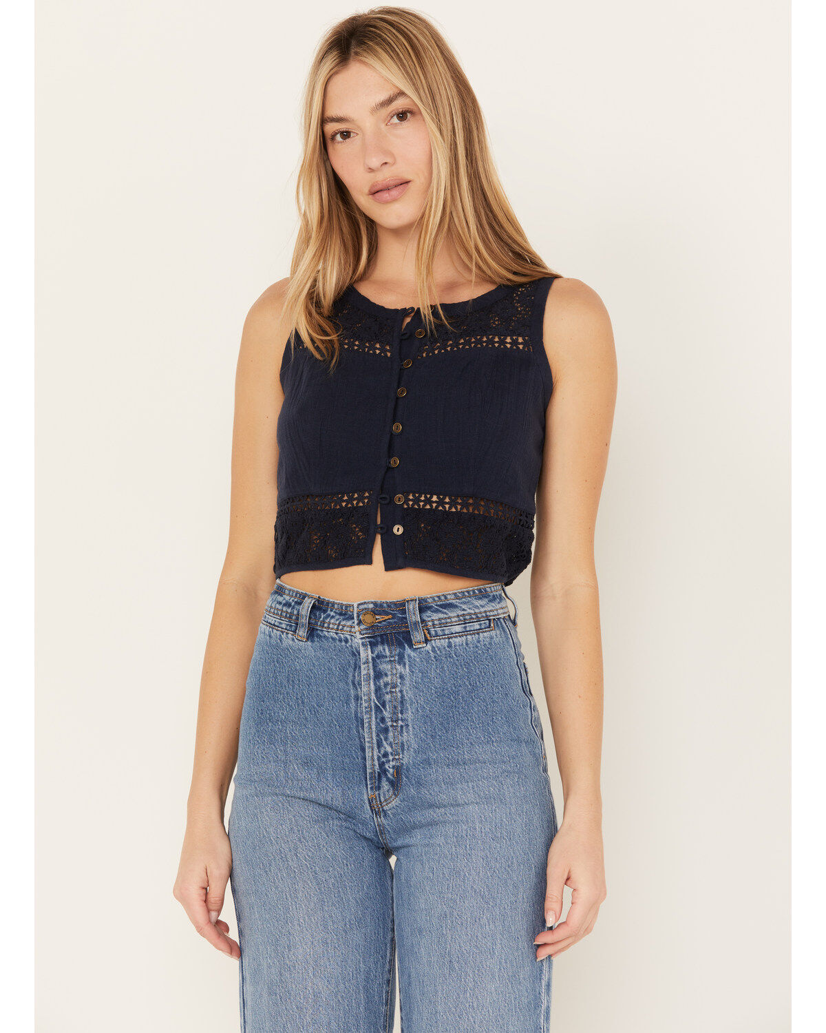 Women's Cleo + Wolf Cropped Crochet Tank