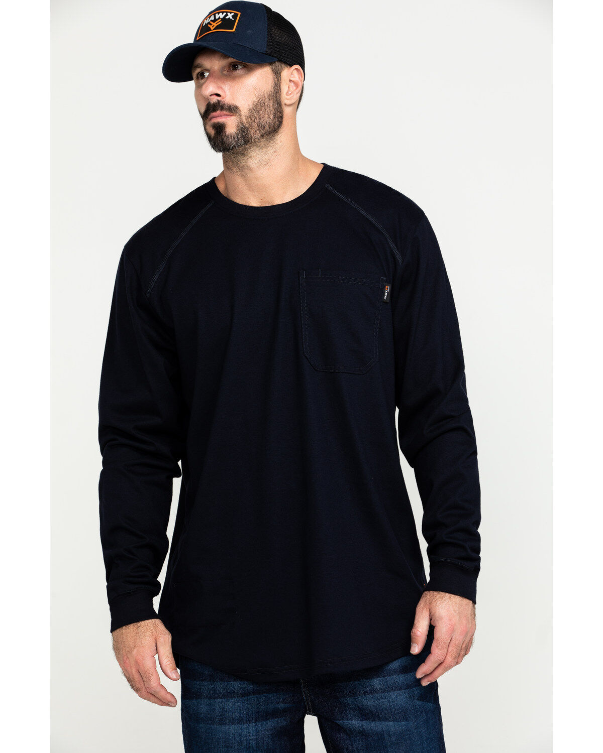 Men's Hawx FR Pocket Long Sleeve Work T-Shirt - Tall