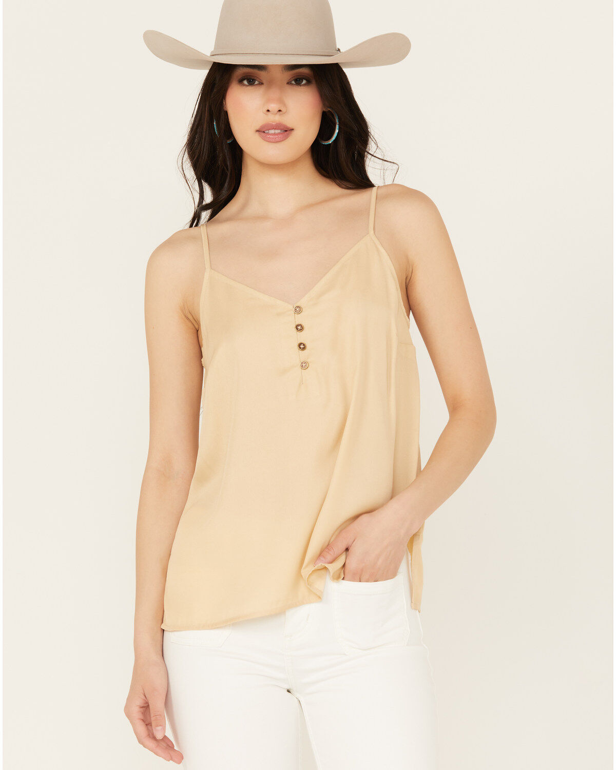 Women's Cleo + Wolf Henley Silk Cami