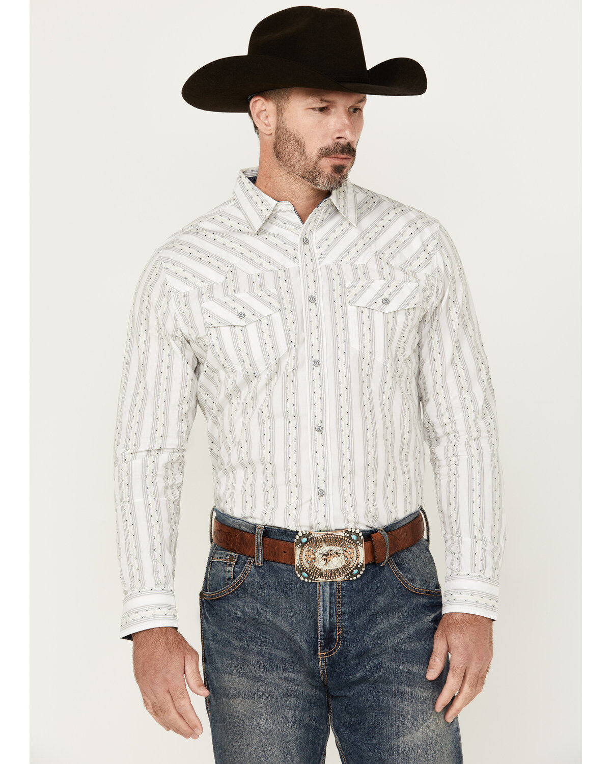 Men's Moonshine Spirit Backcountry Striped Long Sleeve Snap Western Sh