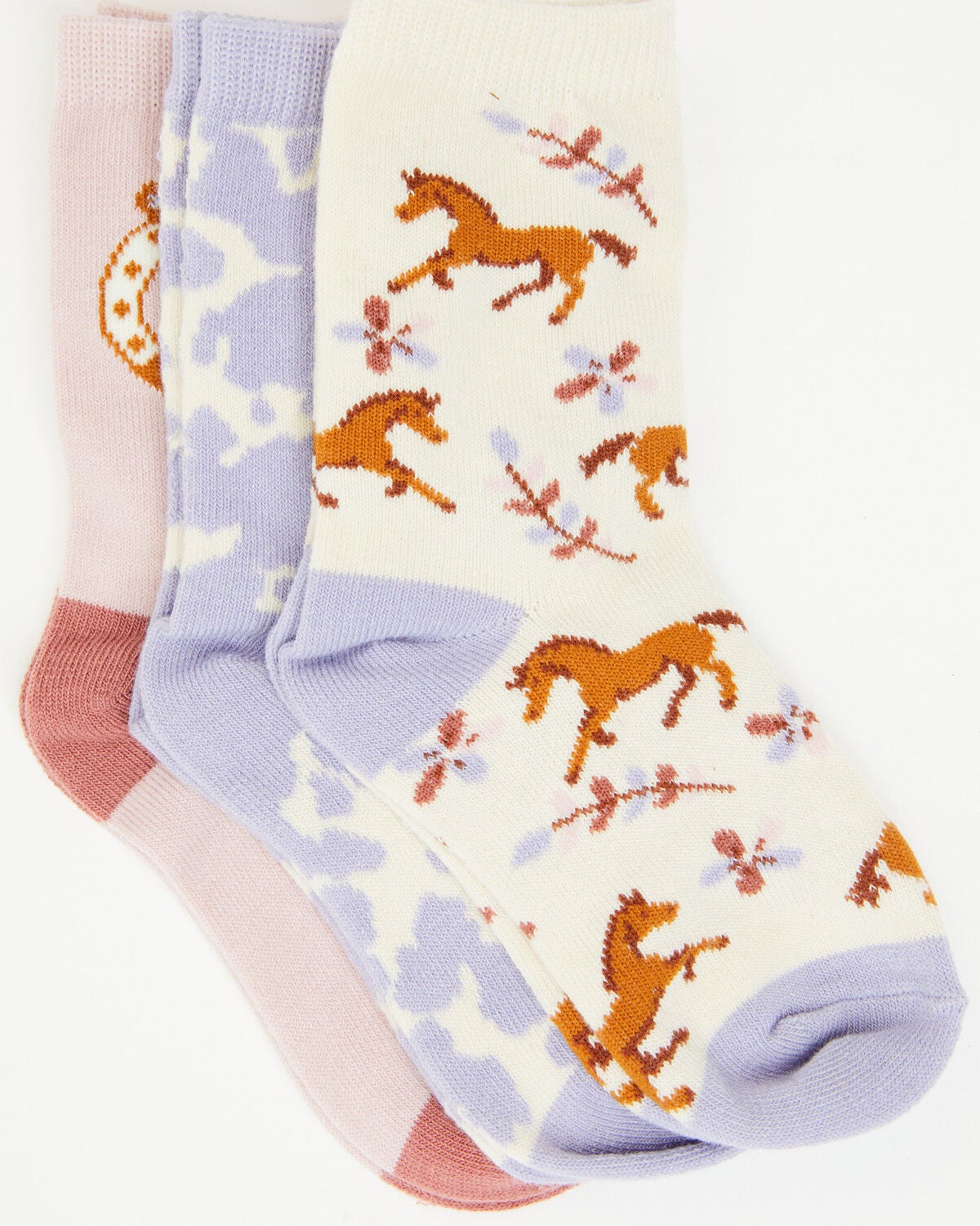 Girls' Boot Barn Horse Icon Crew Socks - 3 Pack