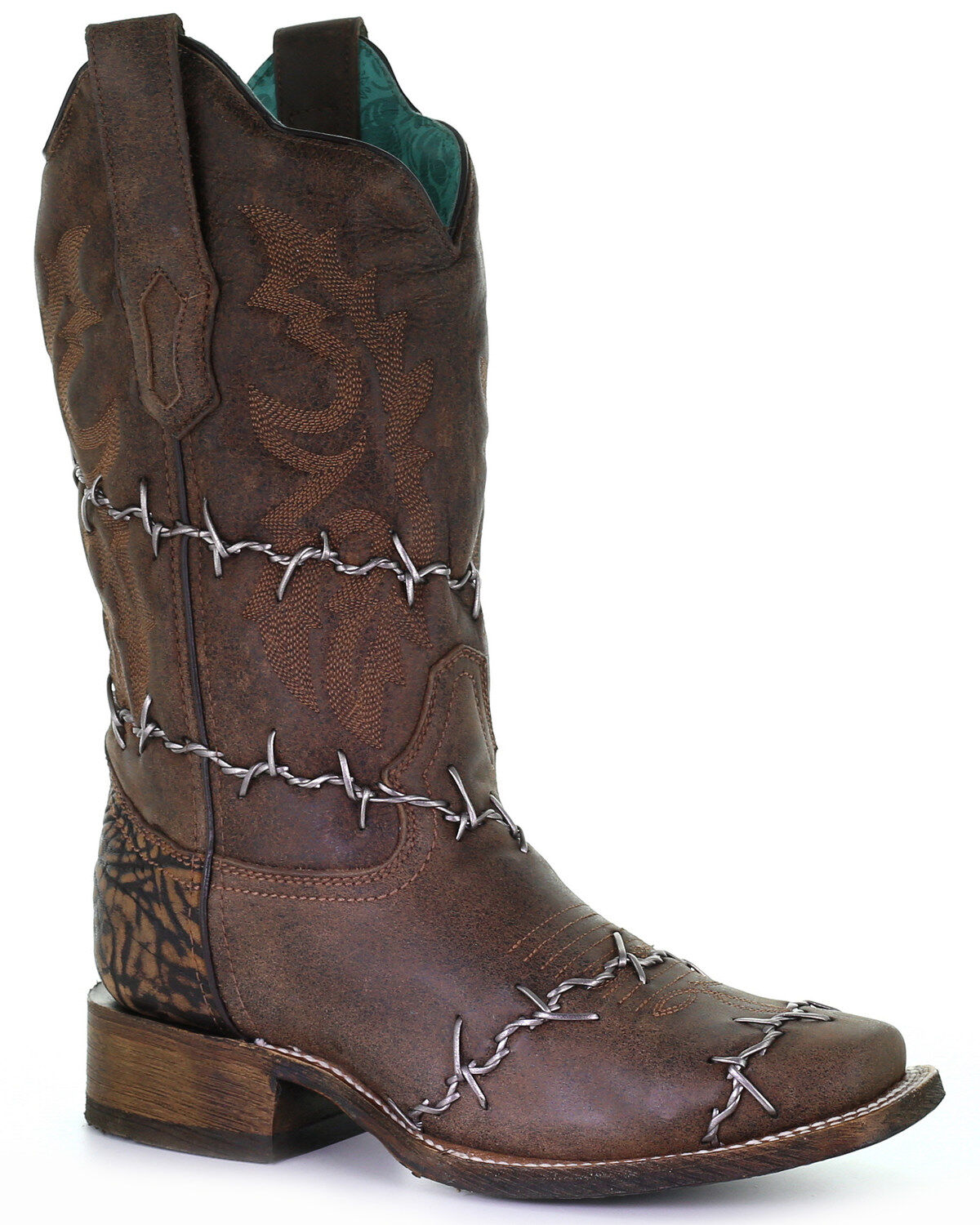 Women's Corral Barbed Wire Woven Western Boots - Square Toe