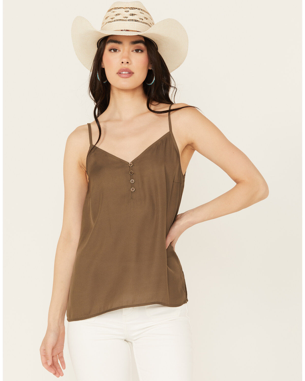 Women's Cleo + Wolf Henley Silk Cami