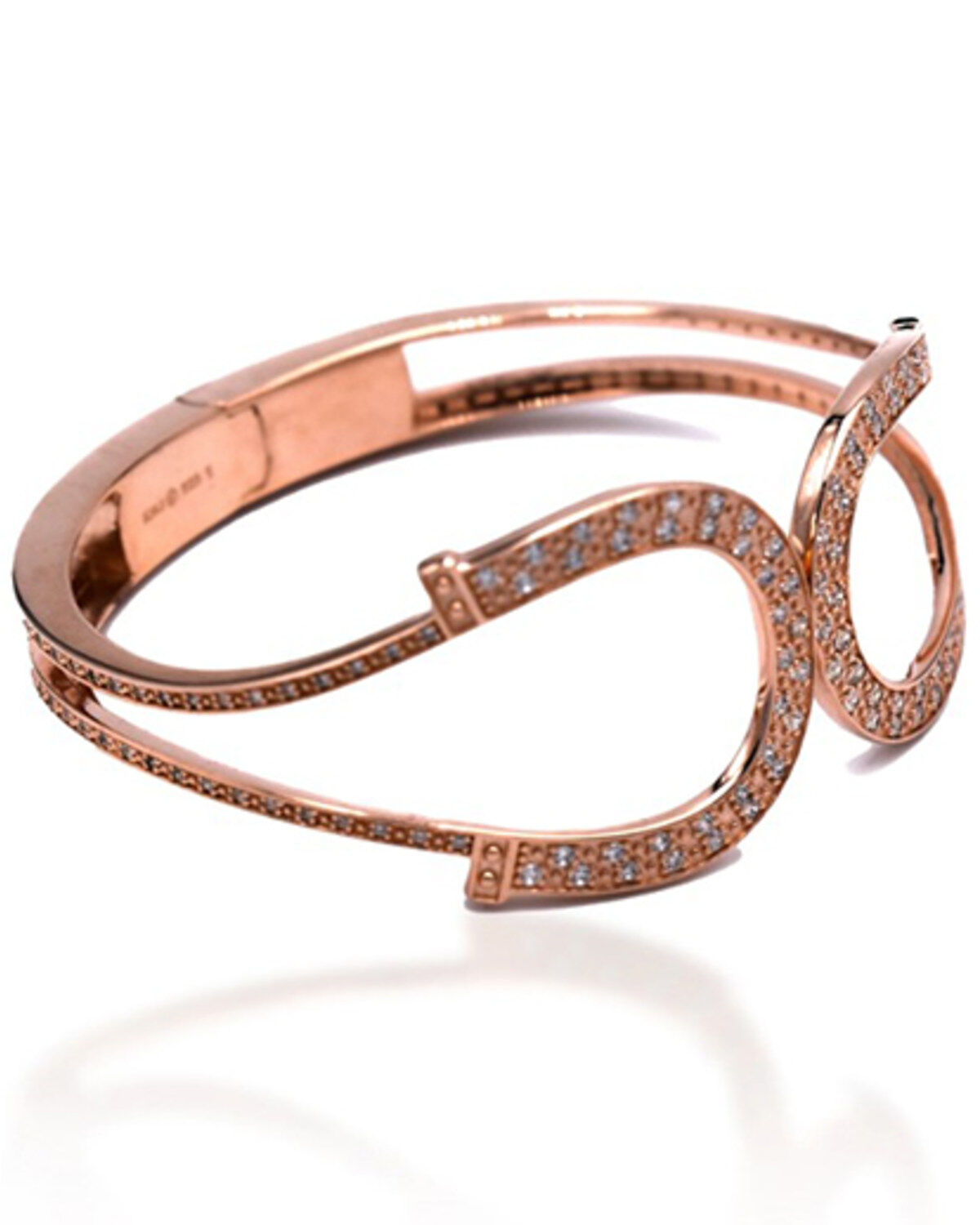 Women's Kelly Herd Sterling Silver Rose Gold Double Horseshoe Bangle B