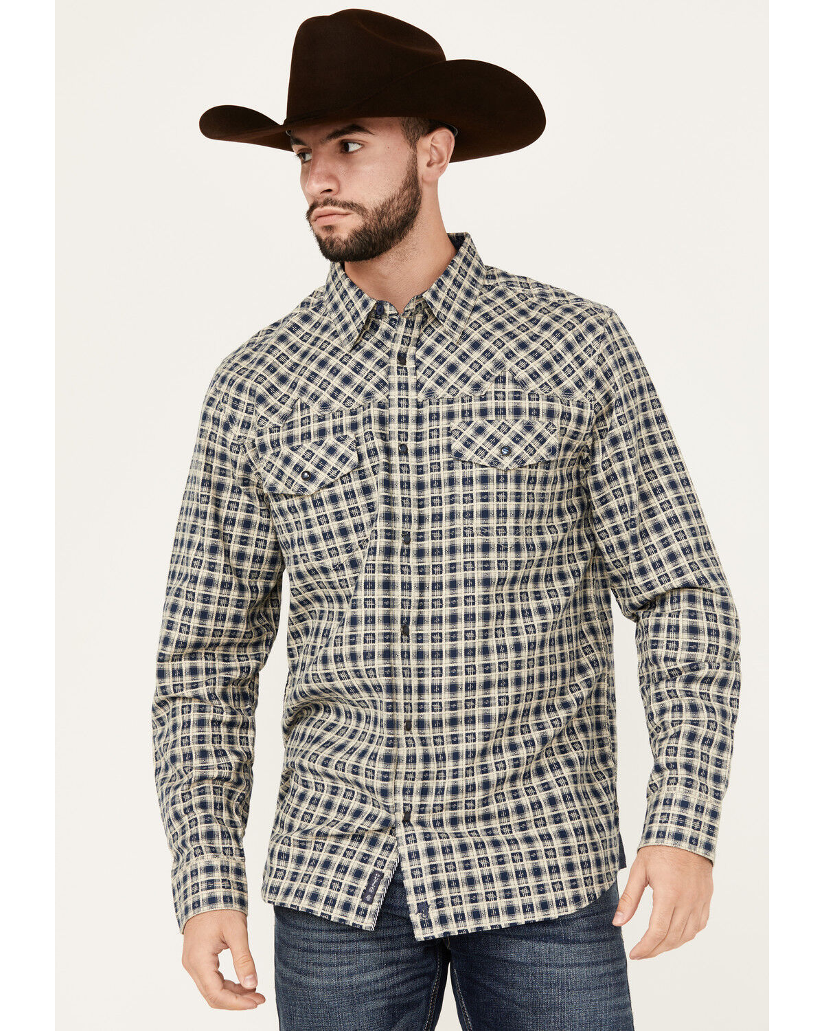 Men's Durango Moonshine Spirit Plaid Print Long Sleeve Snap Western Sh