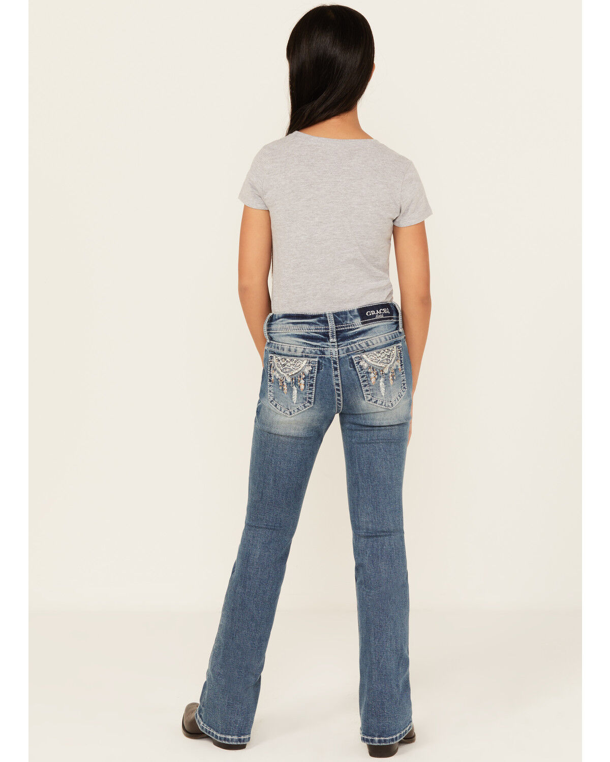 Girls' Grace In LA Medium Wash Dreamcatcher Bootcut Stretch Denim Jean